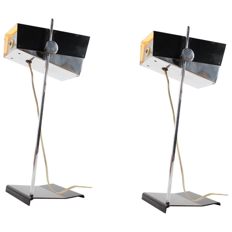 Rare Pair of Adjustable Table Lamps by Josef Hurka for Napako / 1960s