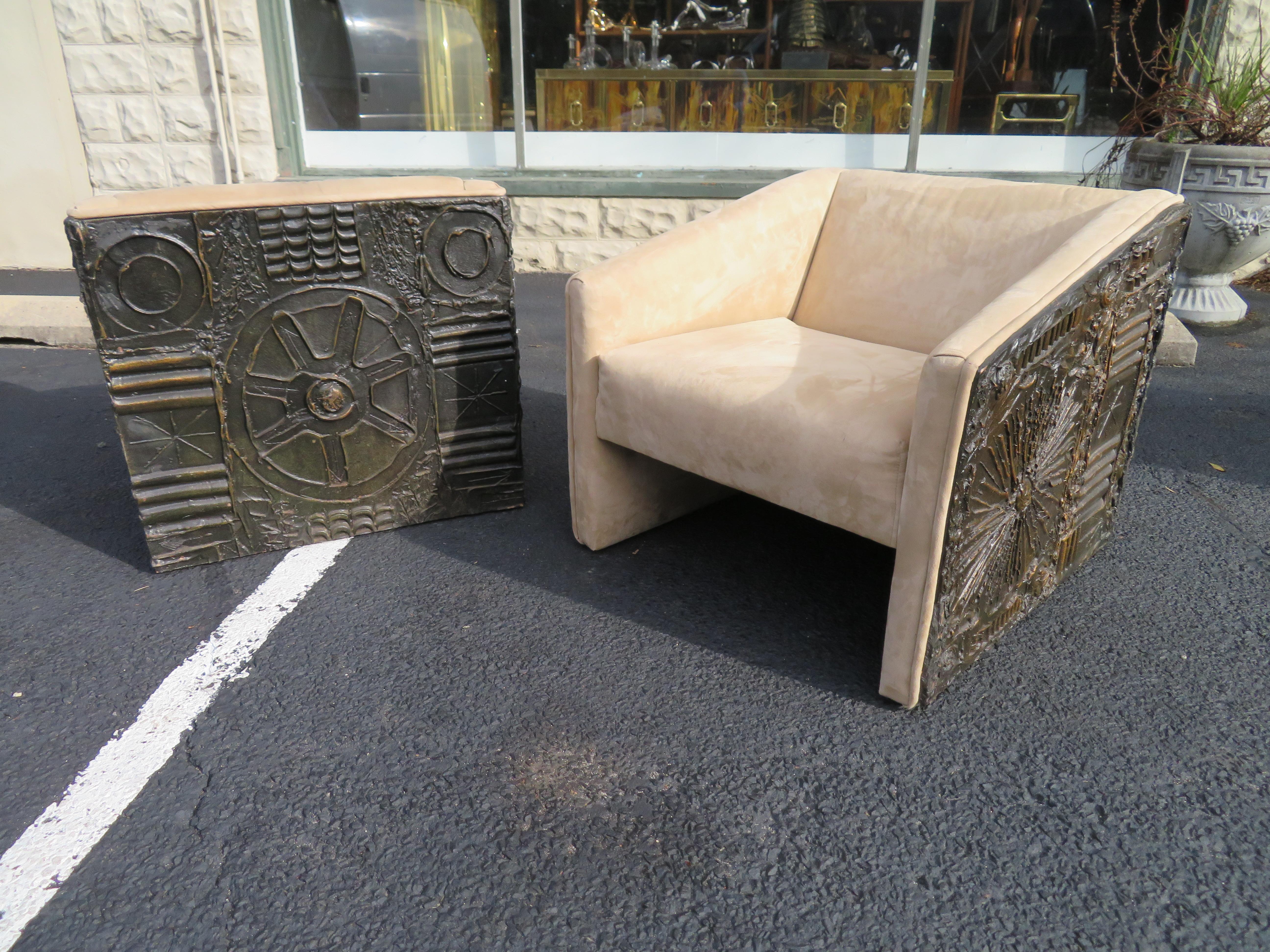 Rare Pair of Adrian Pearsall Brutalist Cube Lounge Chairs Mid-Century Modern In Good Condition In Pemberton, NJ