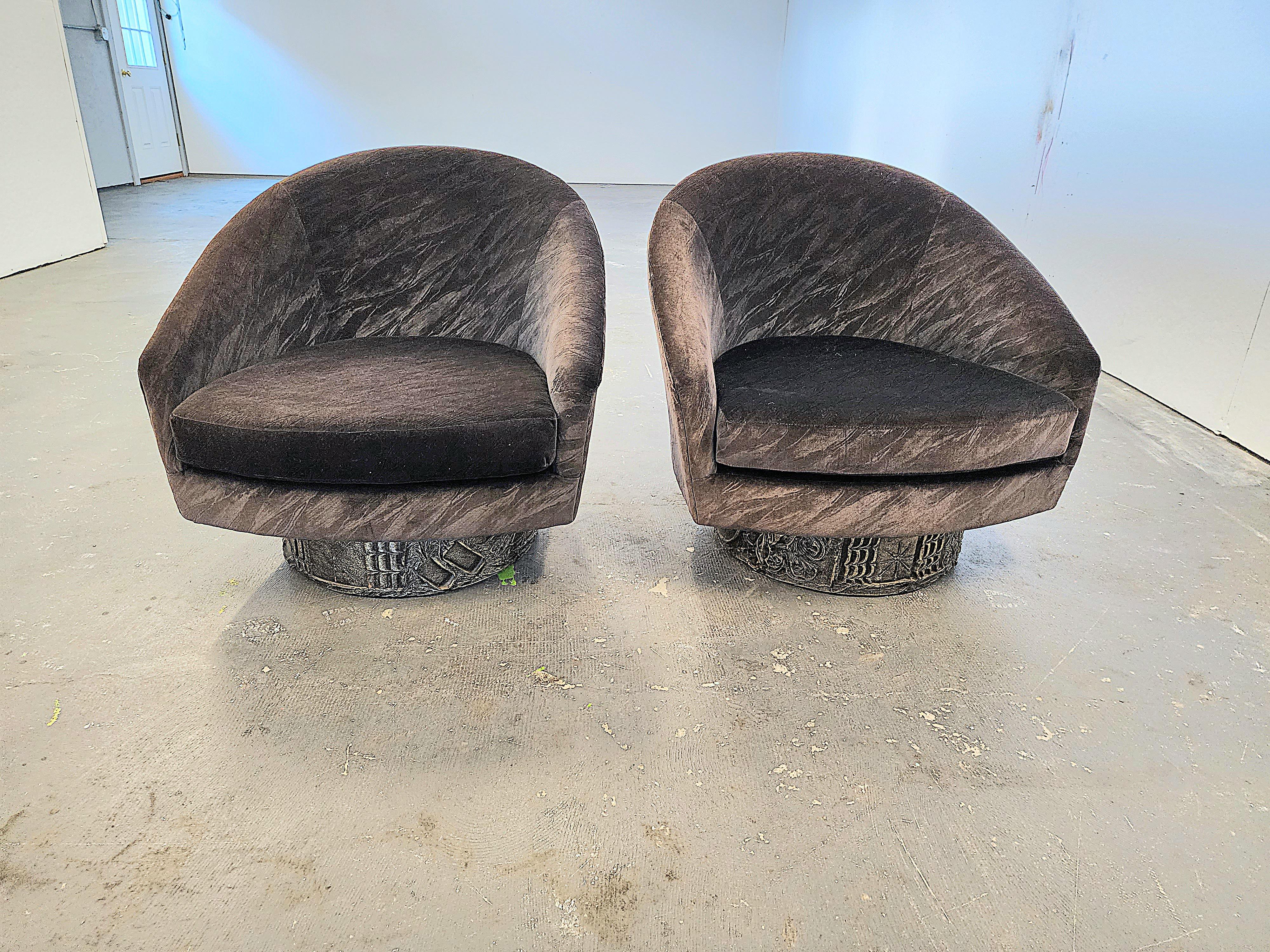 Adrian Pearsall Brutalist Swivel Chairs A Pair 5