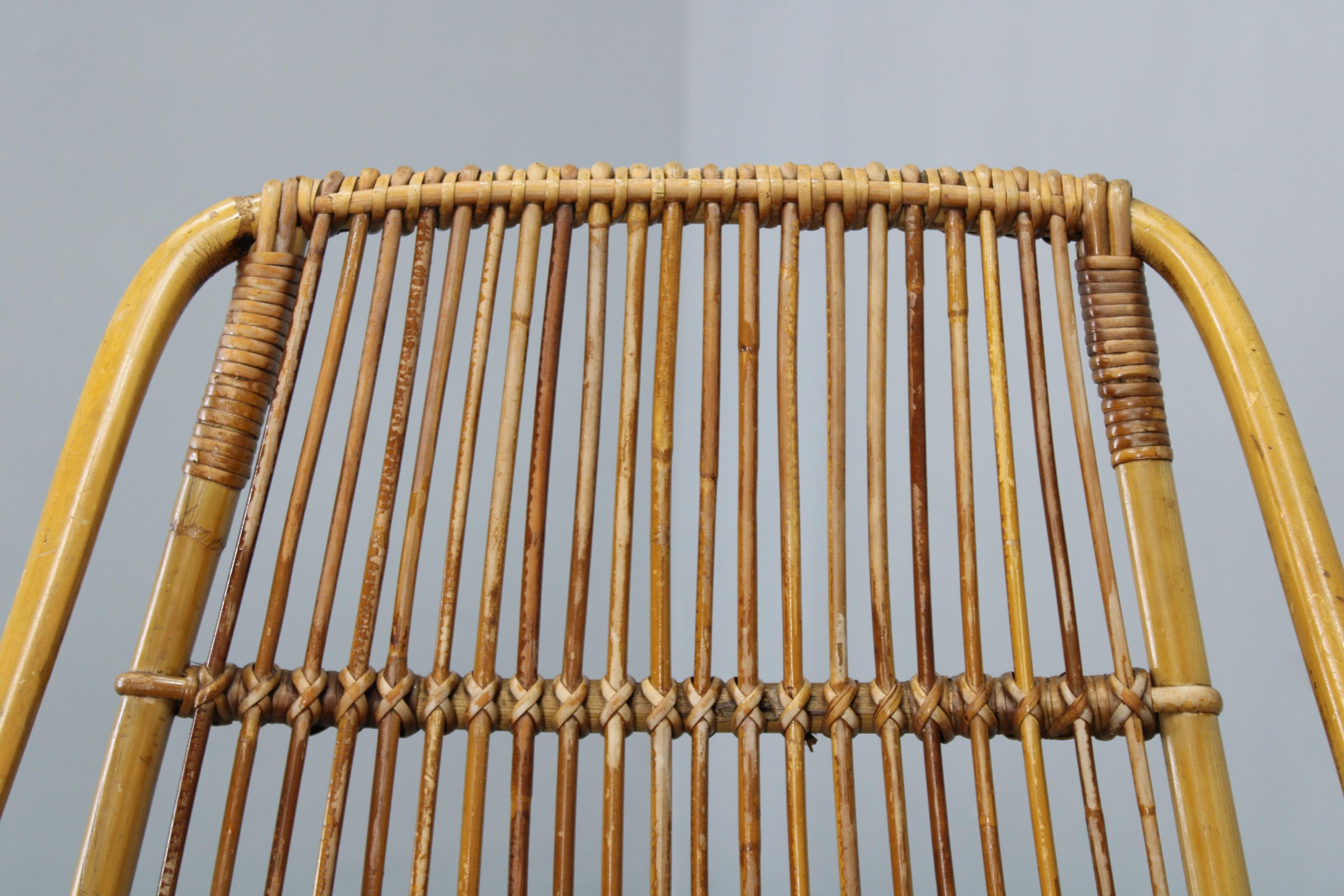 Raro par de sillones de ratán Alan Fuchs para ULUV, Checoslovaquia, años 60 en venta 11