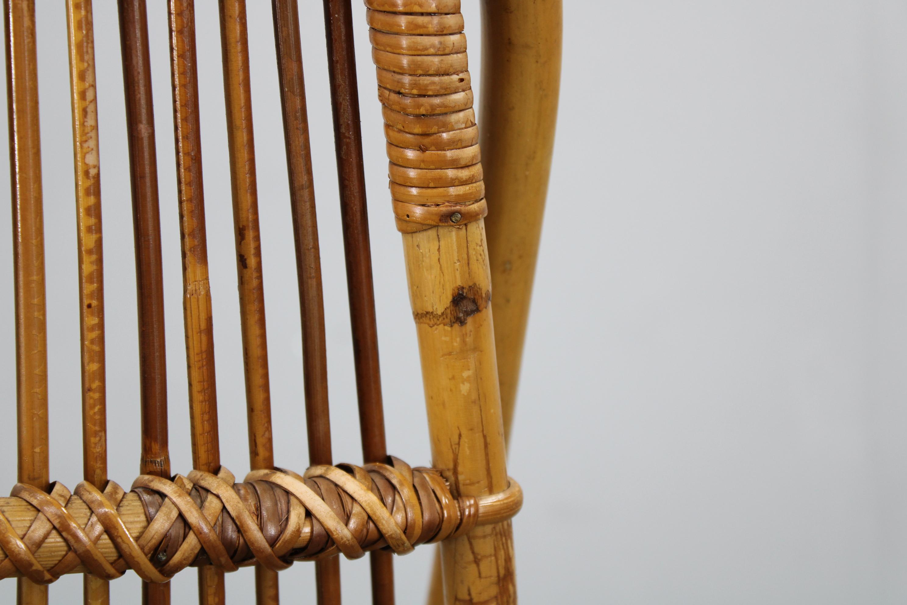 Raro par de sillones de ratán Alan Fuchs para ULUV, Checoslovaquia, años 60 Aceitado en venta