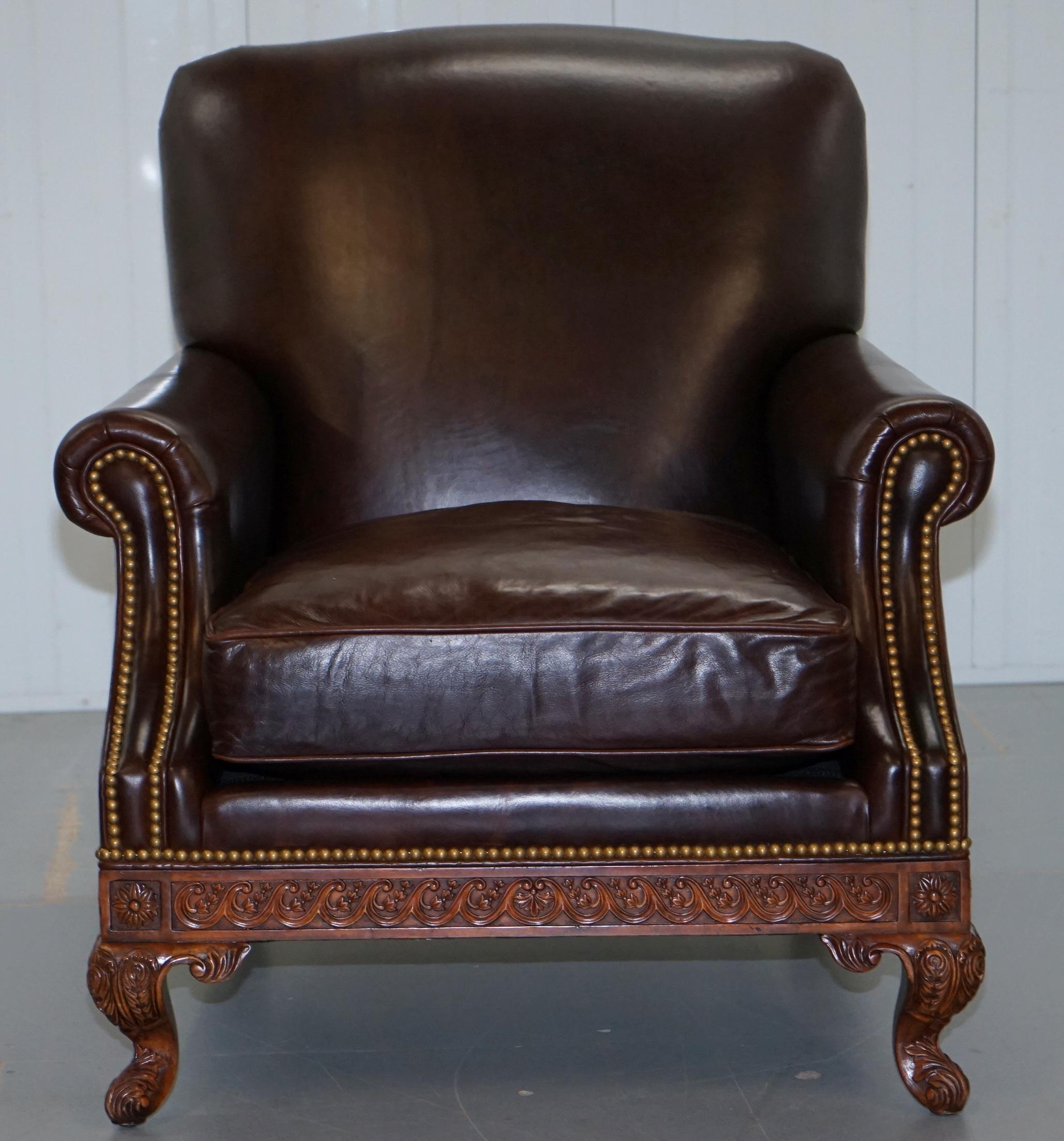 Rare Pair of Althorp Estate Leather Armchairs Princess Diana's Family Home 11
