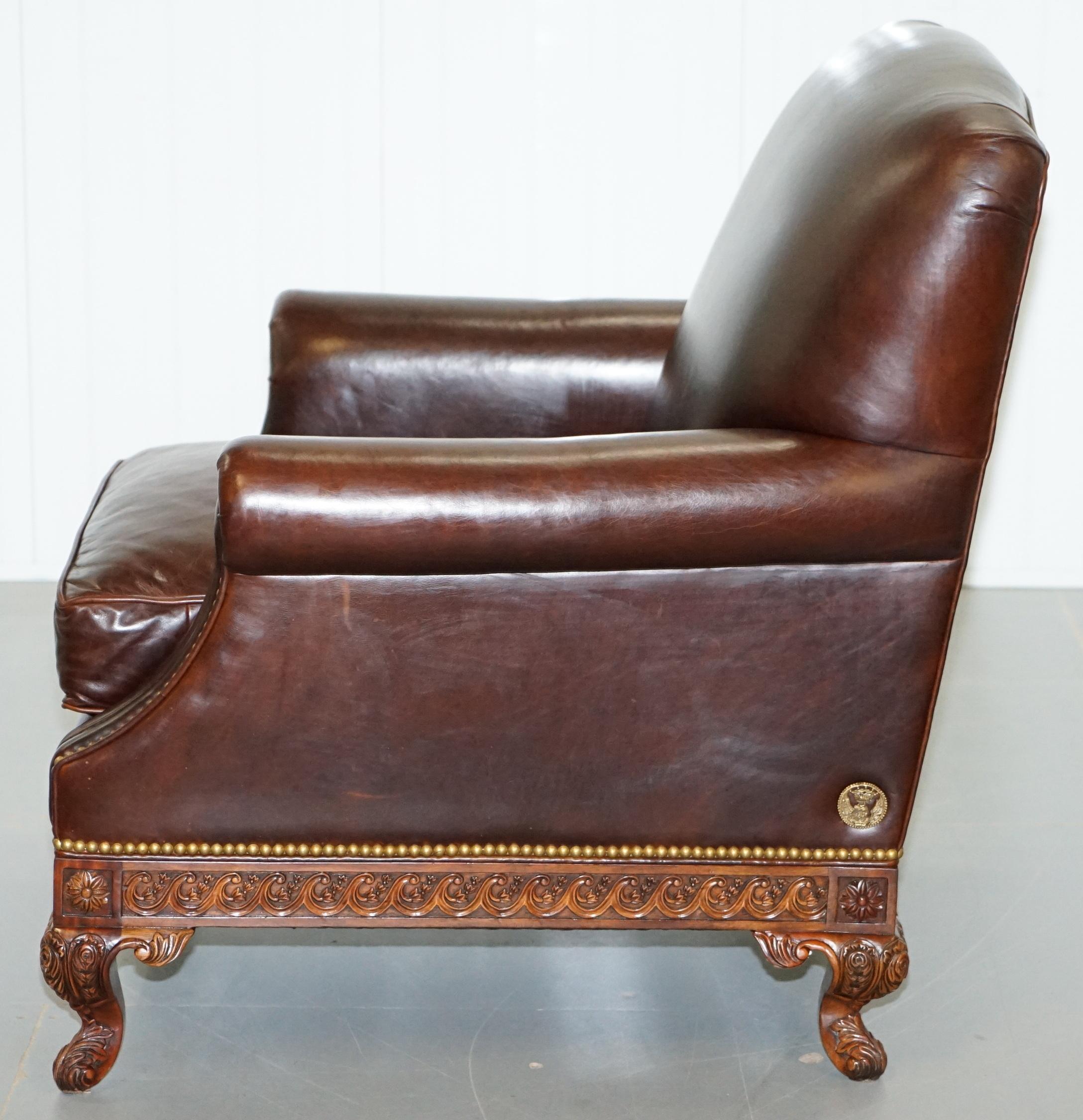 Rare Pair of Althorp Estate Leather Armchairs Princess Diana's Family Home 14