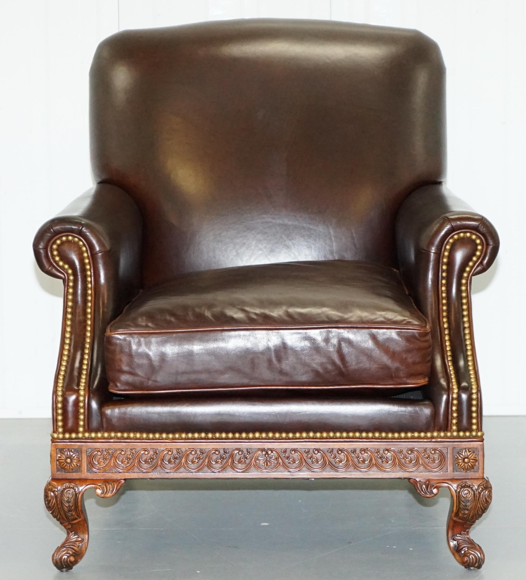 Victorian Rare Pair of Althorp Estate Leather Armchairs Princess Diana's Family Home