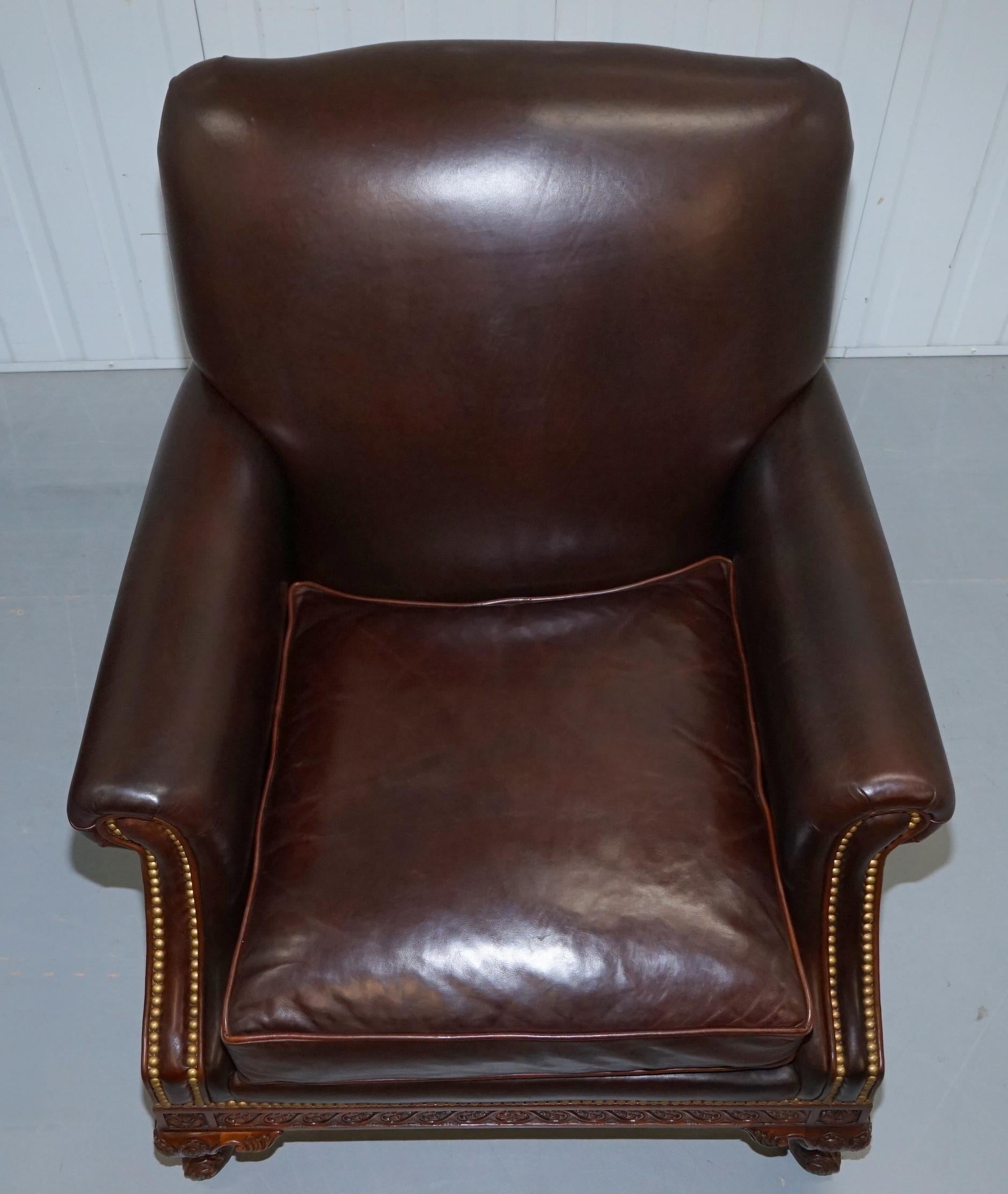 British Rare Pair of Althorp Estate Leather Armchairs Princess Diana's Family Home