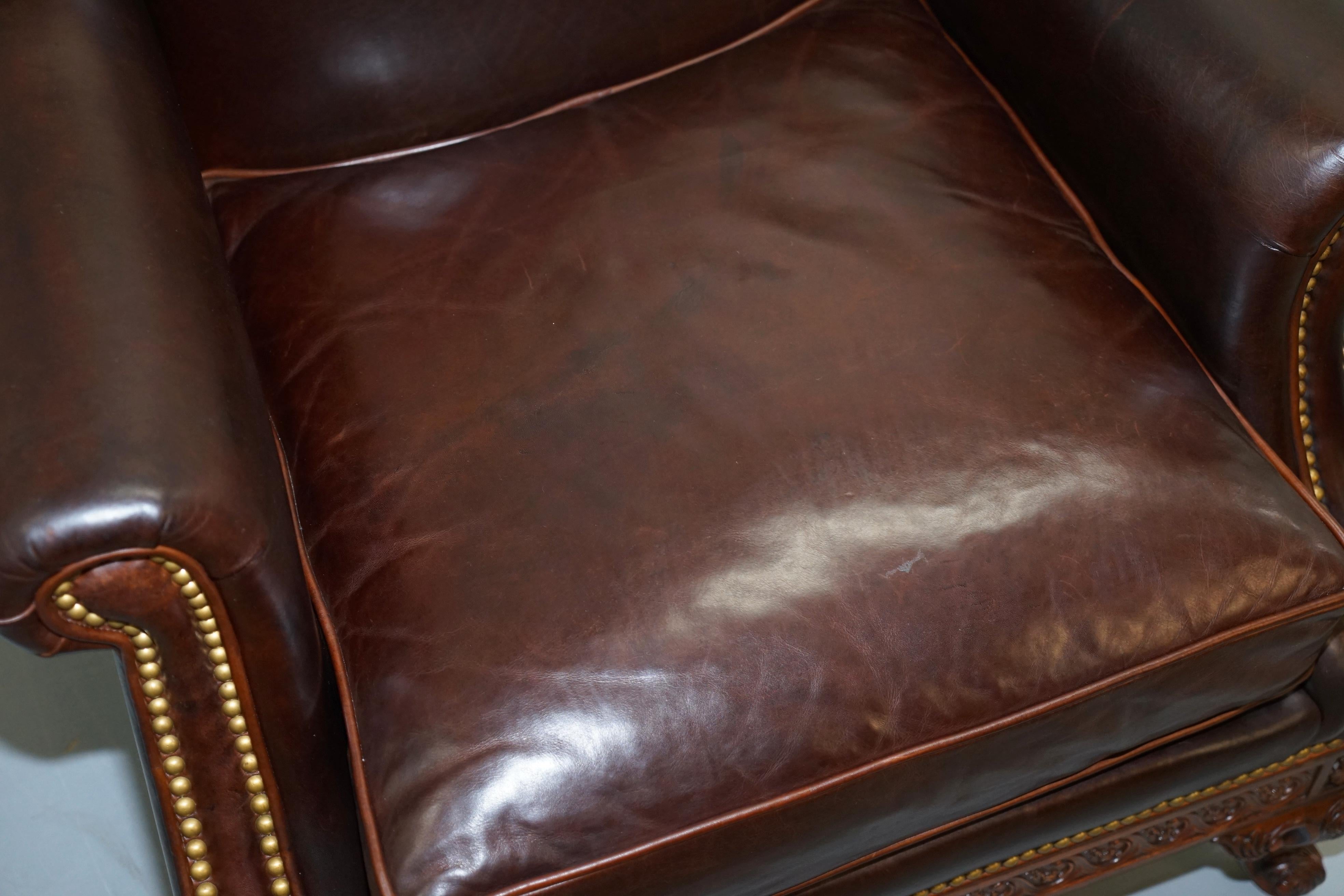 Contemporary Rare Pair of Althorp Estate Leather Armchairs Princess Diana's Family Home