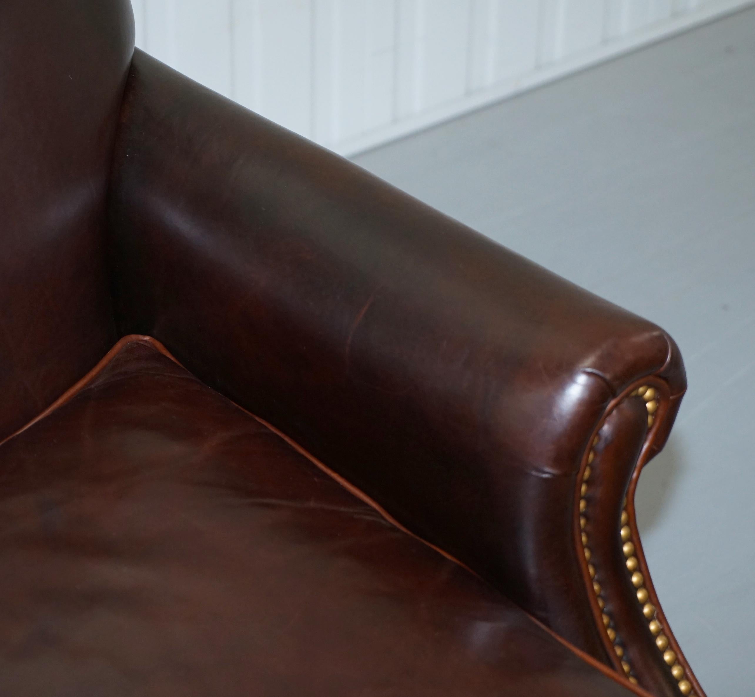 Rare Pair of Althorp Estate Leather Armchairs Princess Diana's Family Home 1