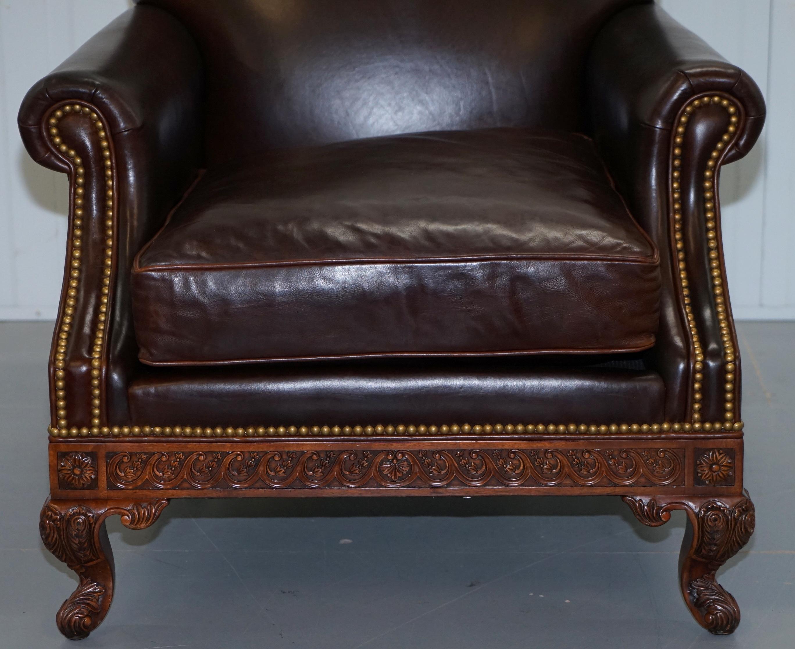 Rare Pair of Althorp Estate Leather Armchairs Princess Diana's Family Home 3