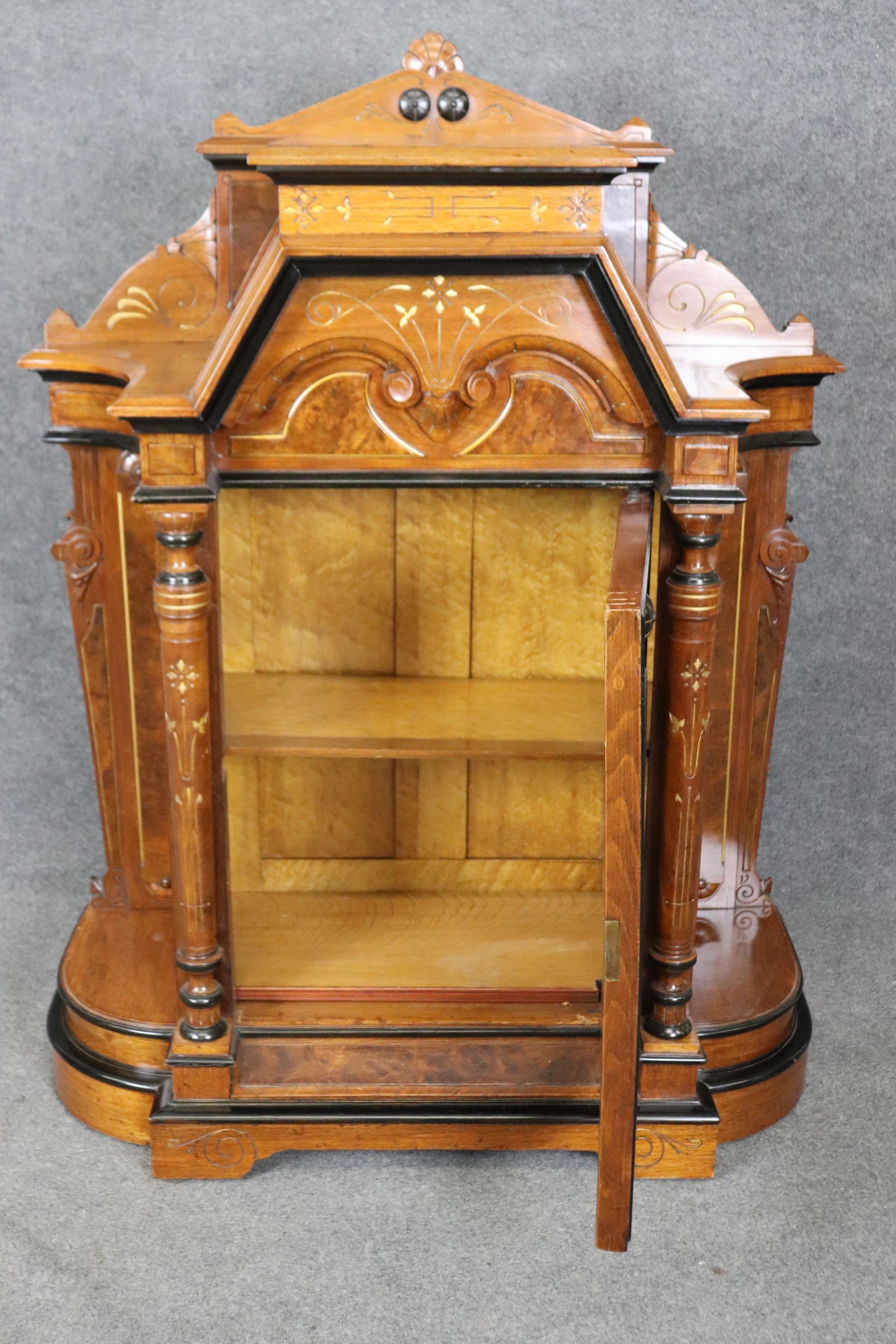Rare Pair of American Renaissance Revival American Victorian Pedestal Cabinets  In Good Condition For Sale In Swedesboro, NJ