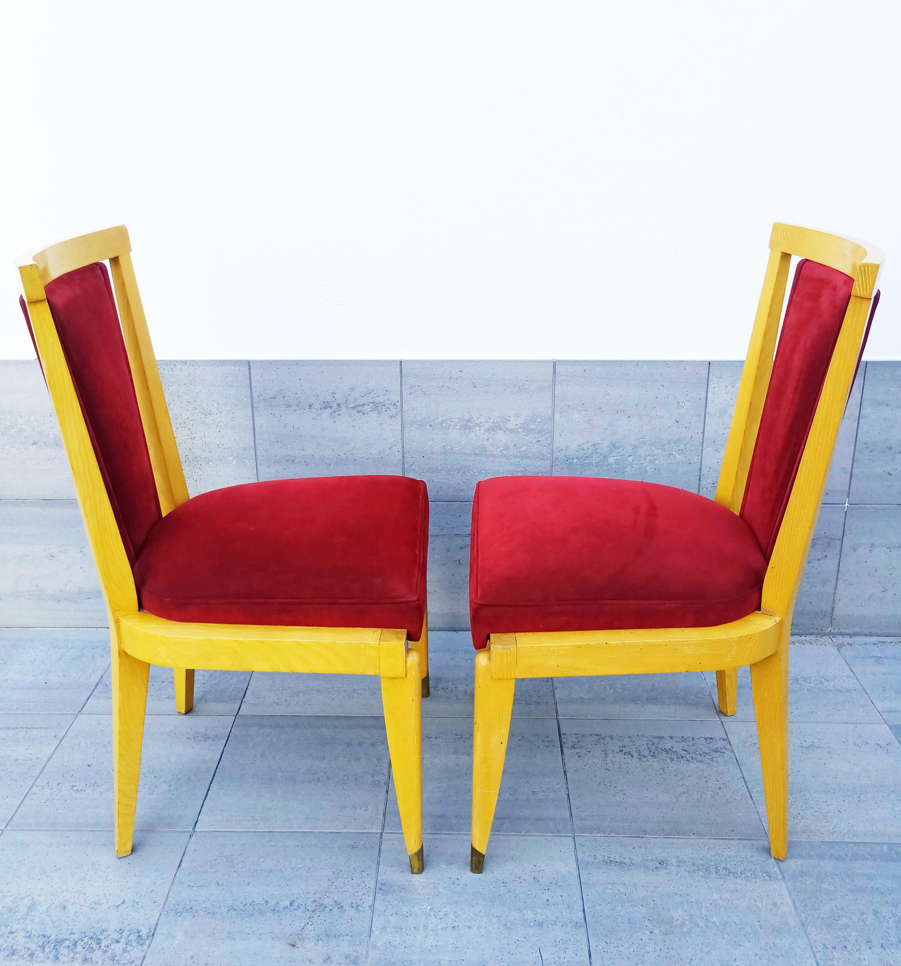 Seltenes Paar André Arbus-Stühle, Frankreich, 1940er Jahre (20. Jahrhundert) im Angebot