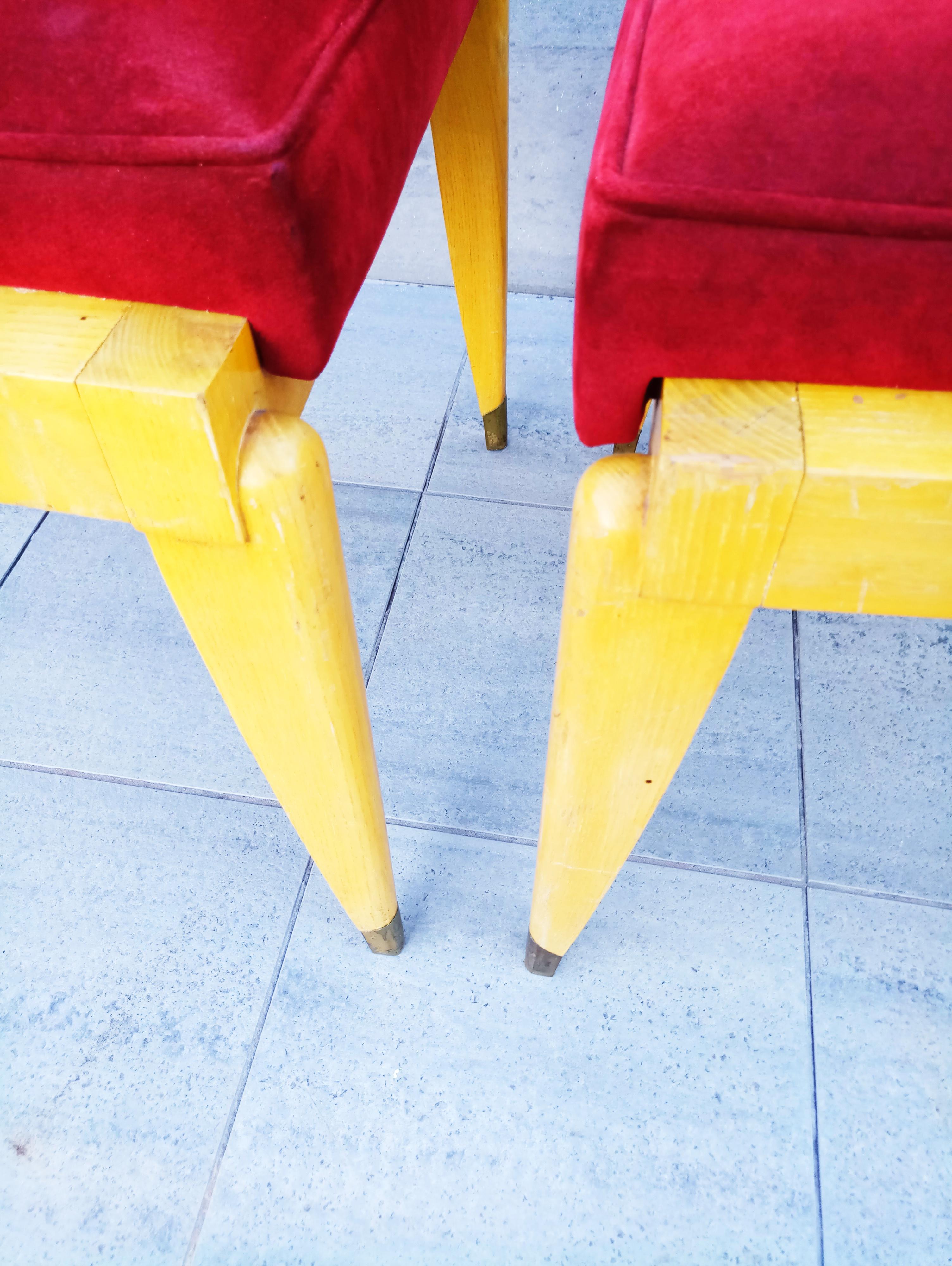 Seltenes Paar André Arbus-Stühle, Frankreich, 1940er Jahre (Eichenholz) im Angebot