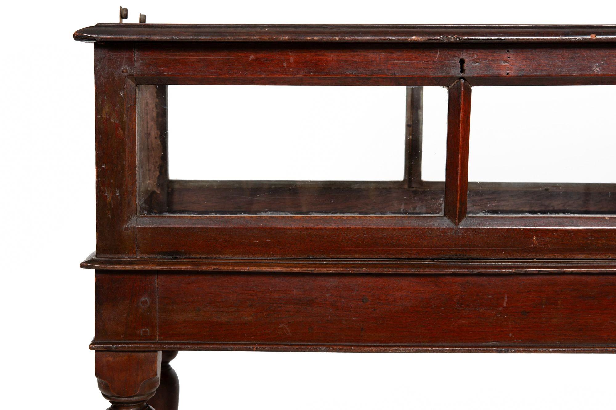 Rare Pair of Anglo-Indian Teak Vitrine Display Tables Cabinets, 19th century For Sale 4