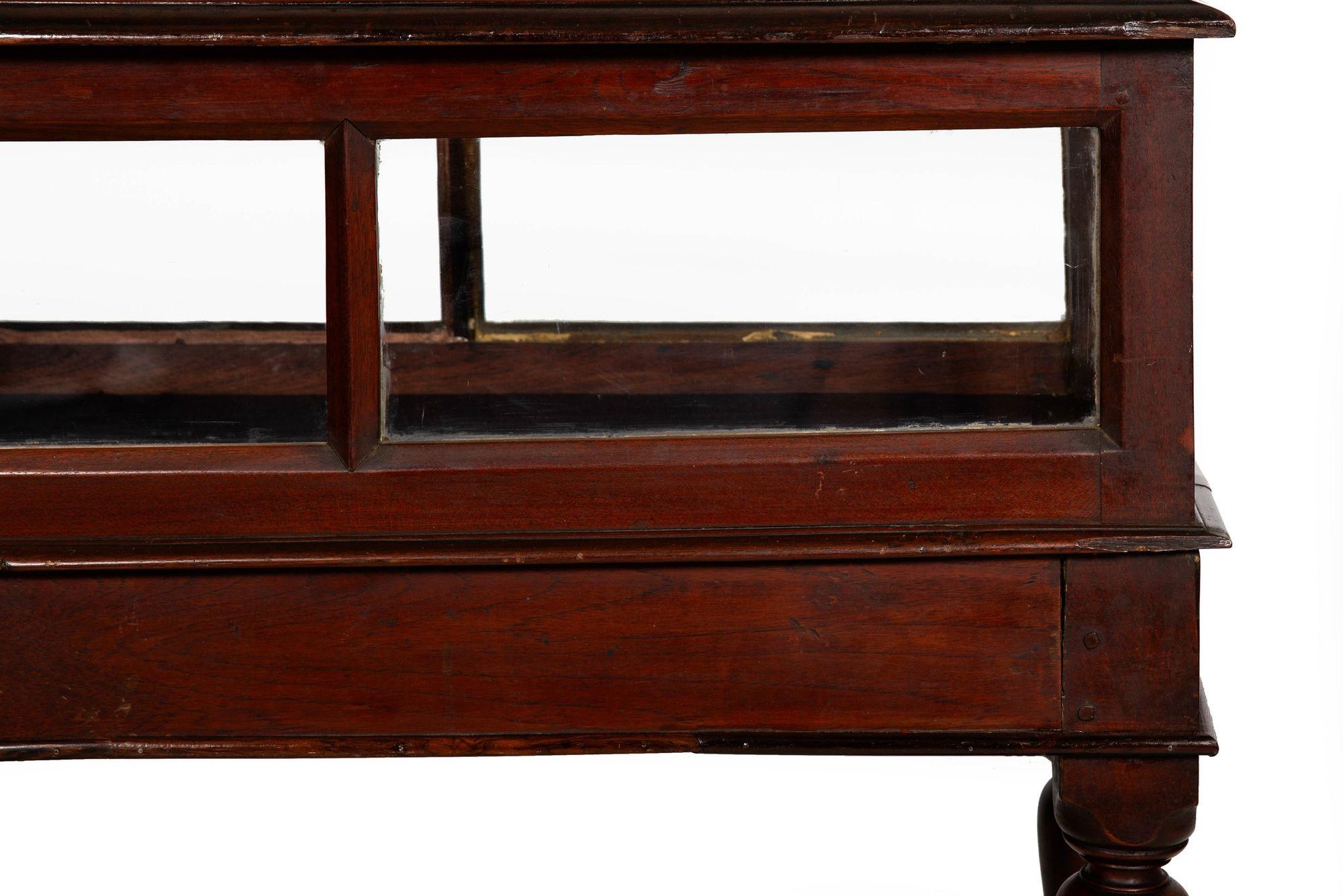 Rare Pair of Anglo-Indian Teak Vitrine Display Tables Cabinets, 19th century For Sale 12