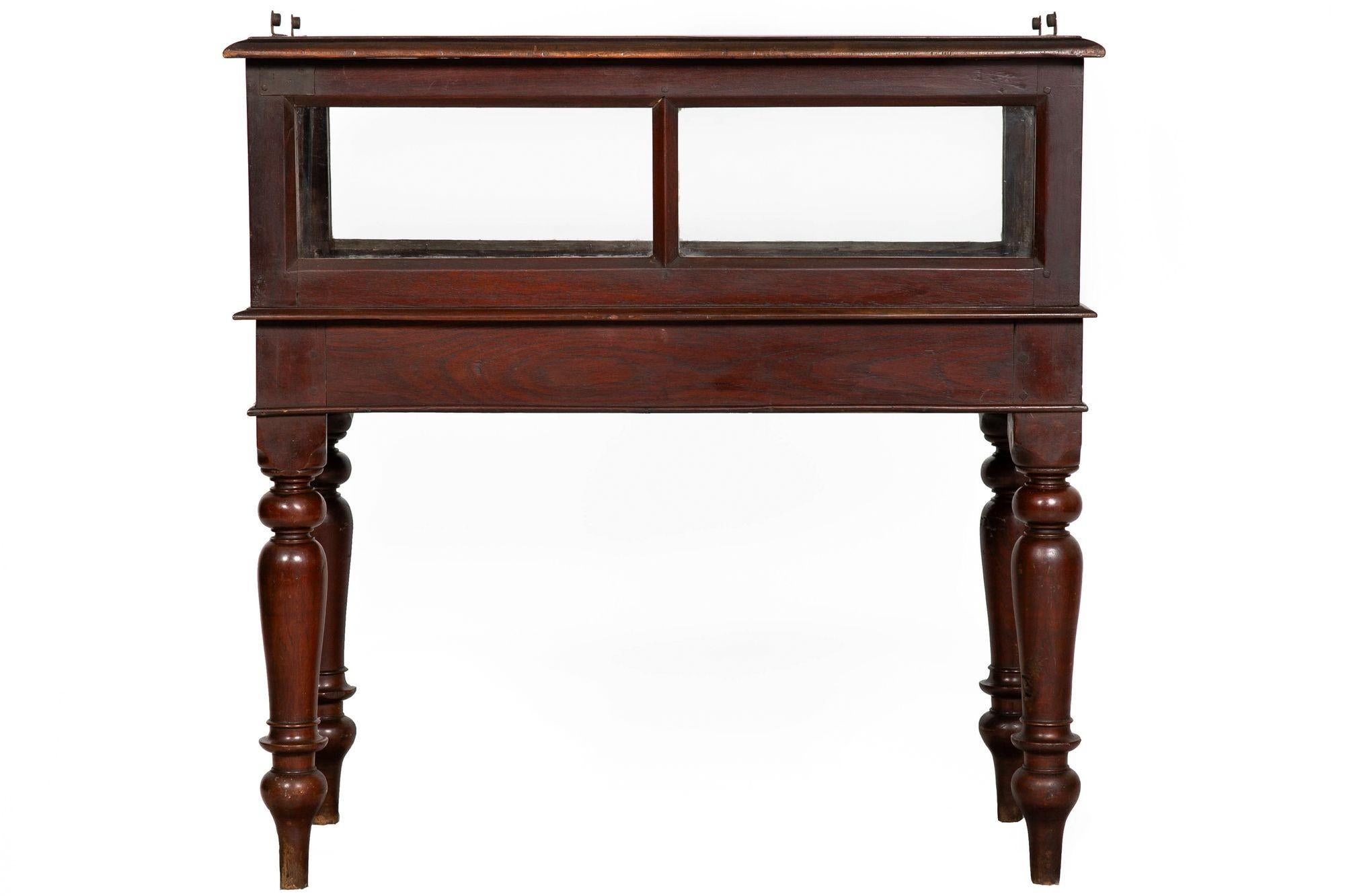 Regency Rare Pair of Anglo-Indian Teak Vitrine Display Tables Cabinets, 19th century For Sale