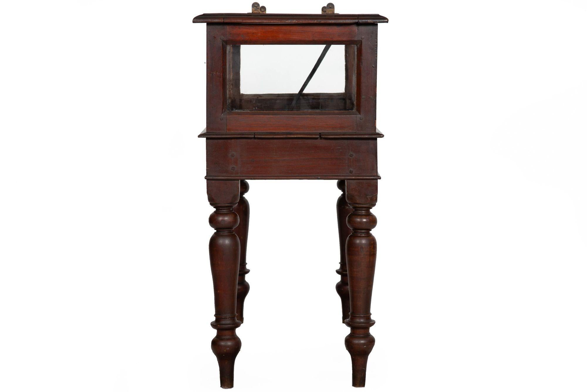 Rare Pair of Anglo-Indian Teak Vitrine Display Tables Cabinets, 19th century In Good Condition For Sale In Shippensburg, PA