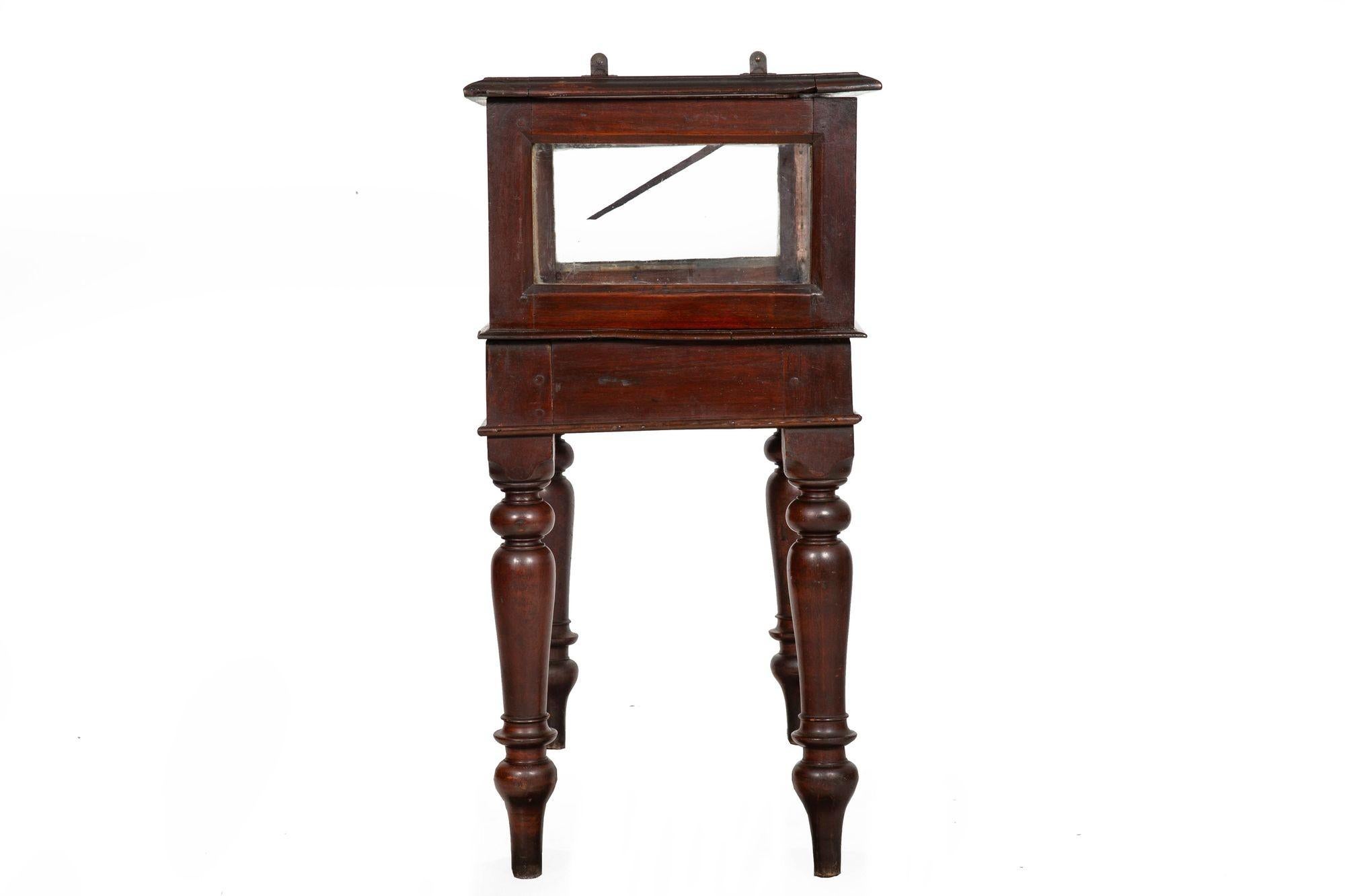 Brass Rare Pair of Anglo-Indian Teak Vitrine Display Tables Cabinets, 19th century For Sale