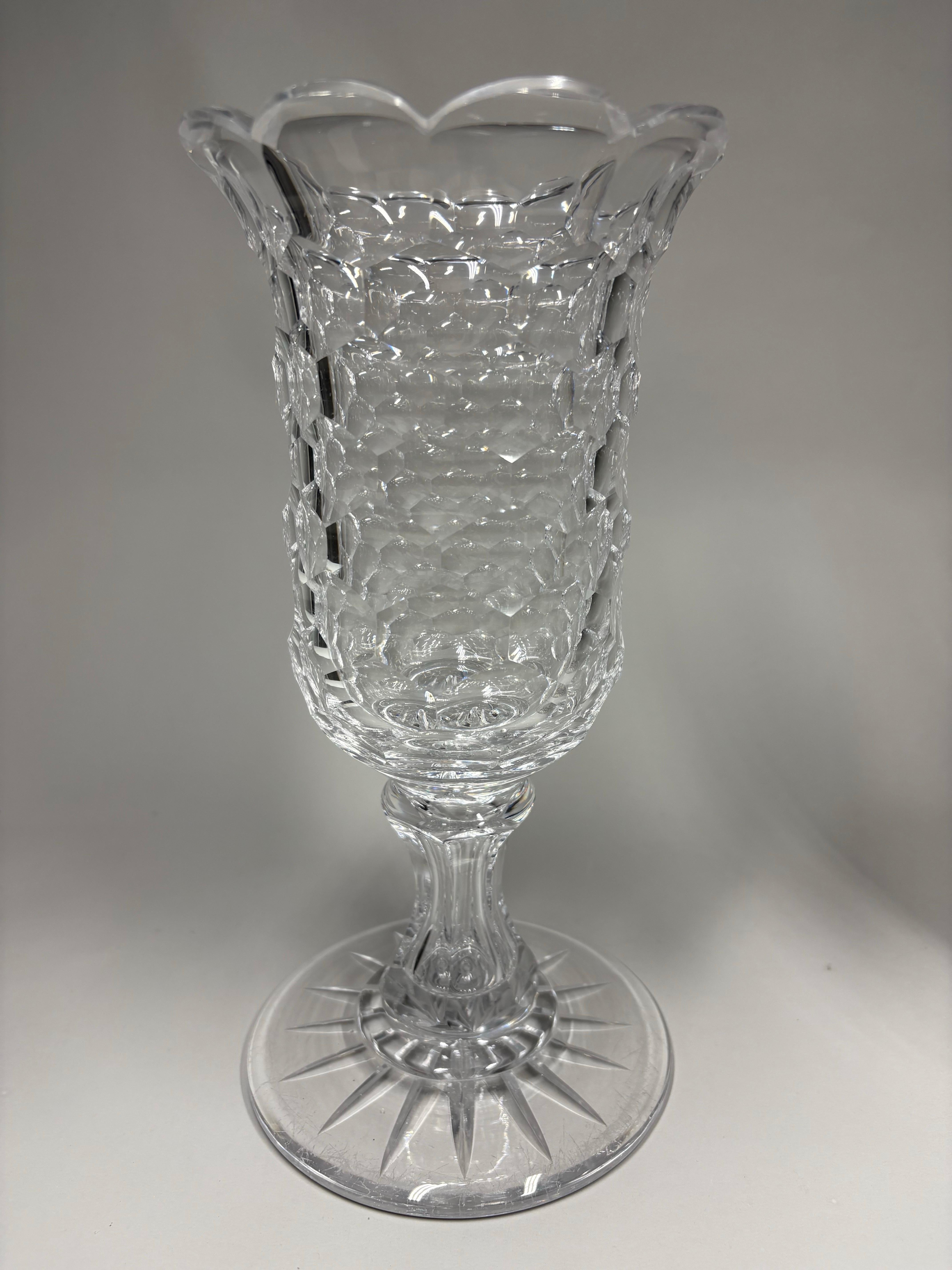 Rare pair of Antique American lead glass celery vases, C. Dorflinger & Sons Inc. in vendita 5