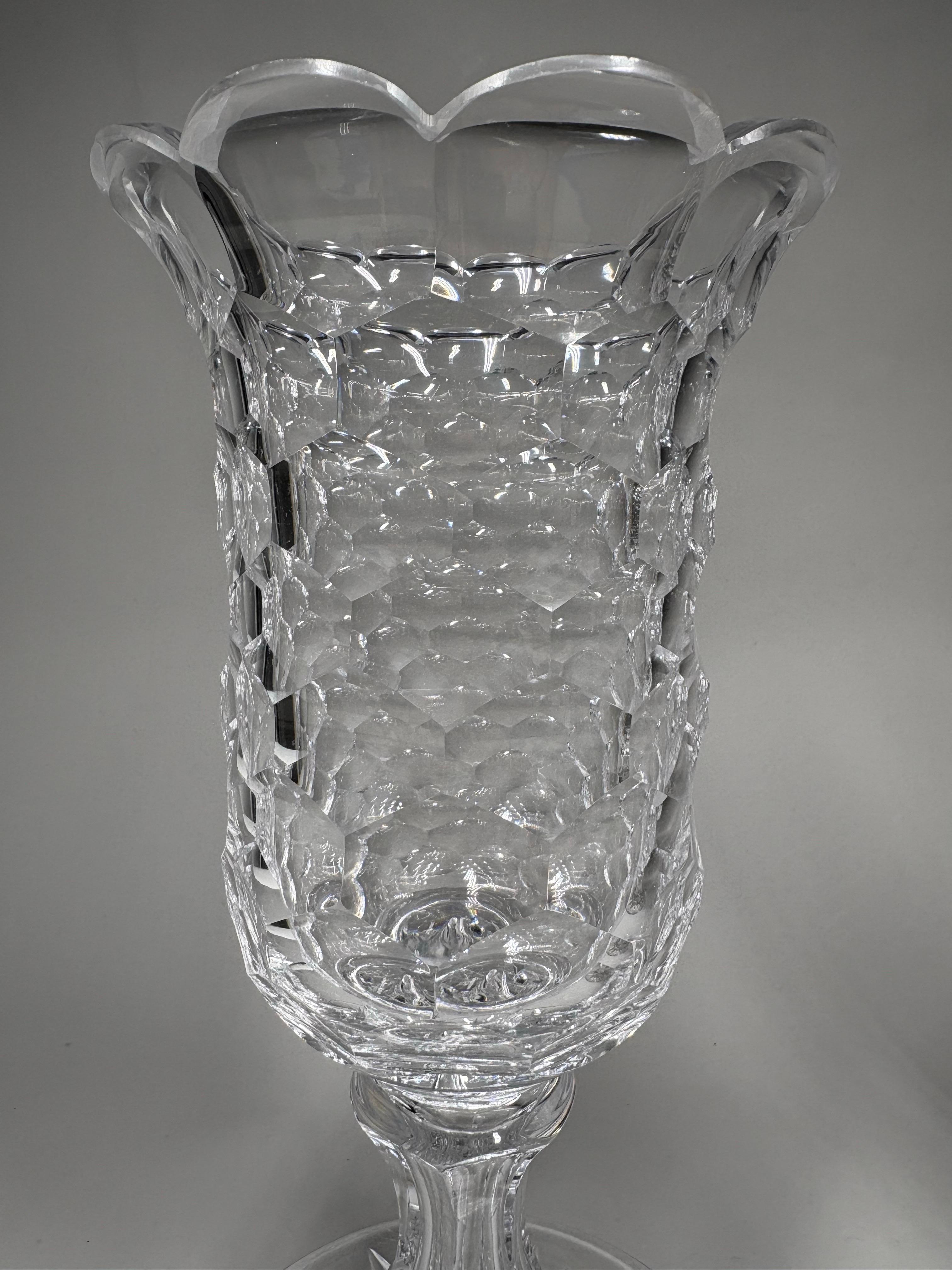 Rare pair of Antique American lead glass celery vases, C. Dorflinger & Sons Inc. in vendita 7
