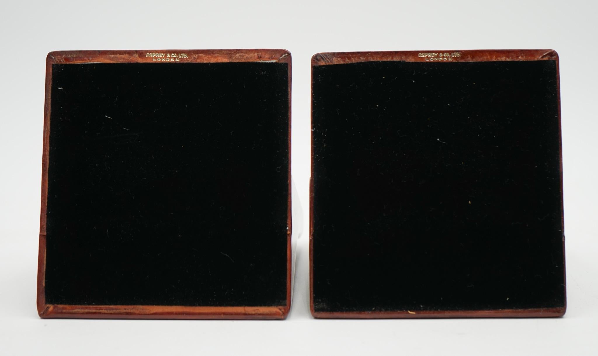 RARA COPPIA DI FILIERA IN PELLE DI Asprey London in vendita 3