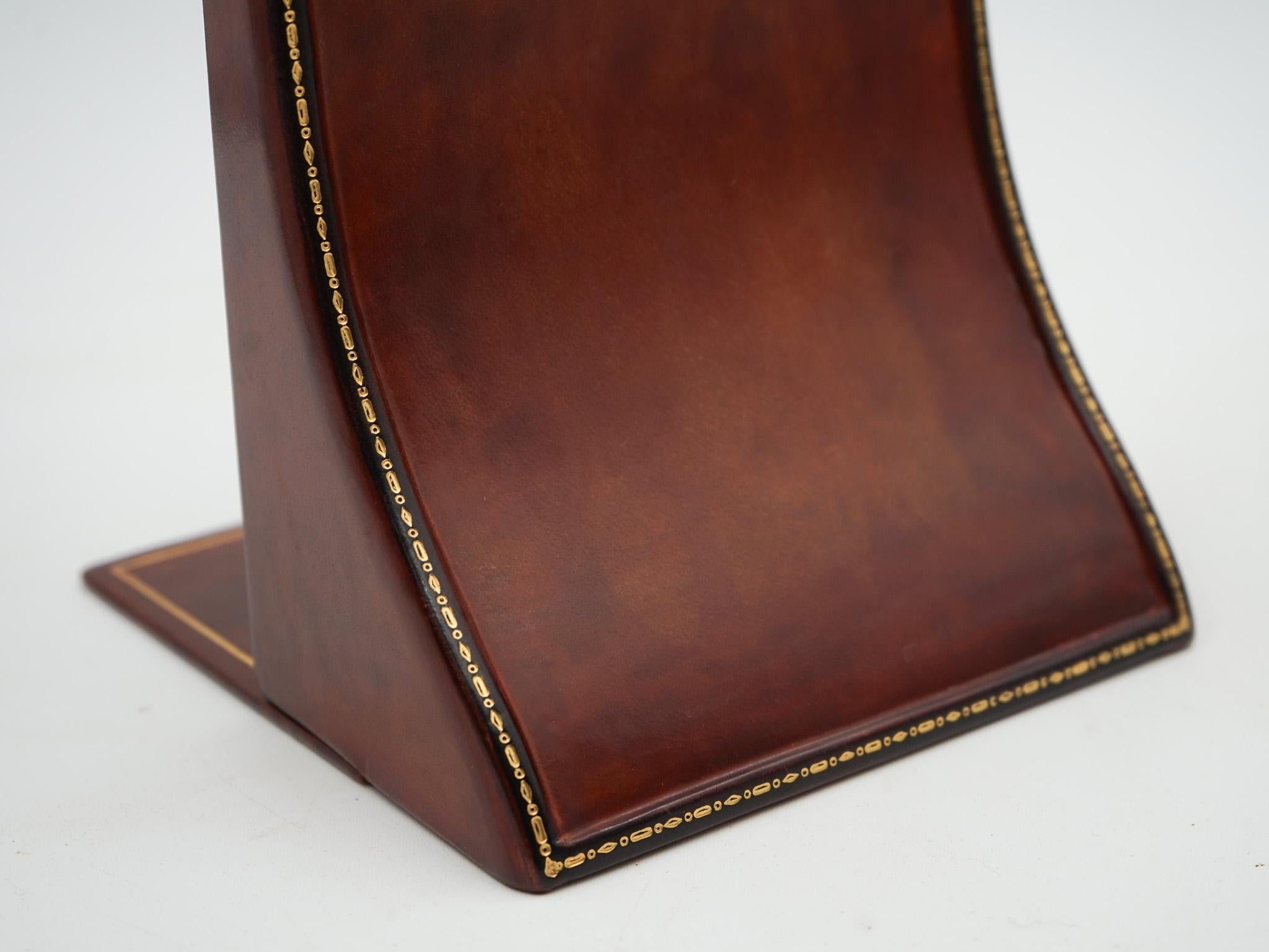 Britannico RARA COPPIA DI FILIERA IN PELLE DI Asprey London in vendita