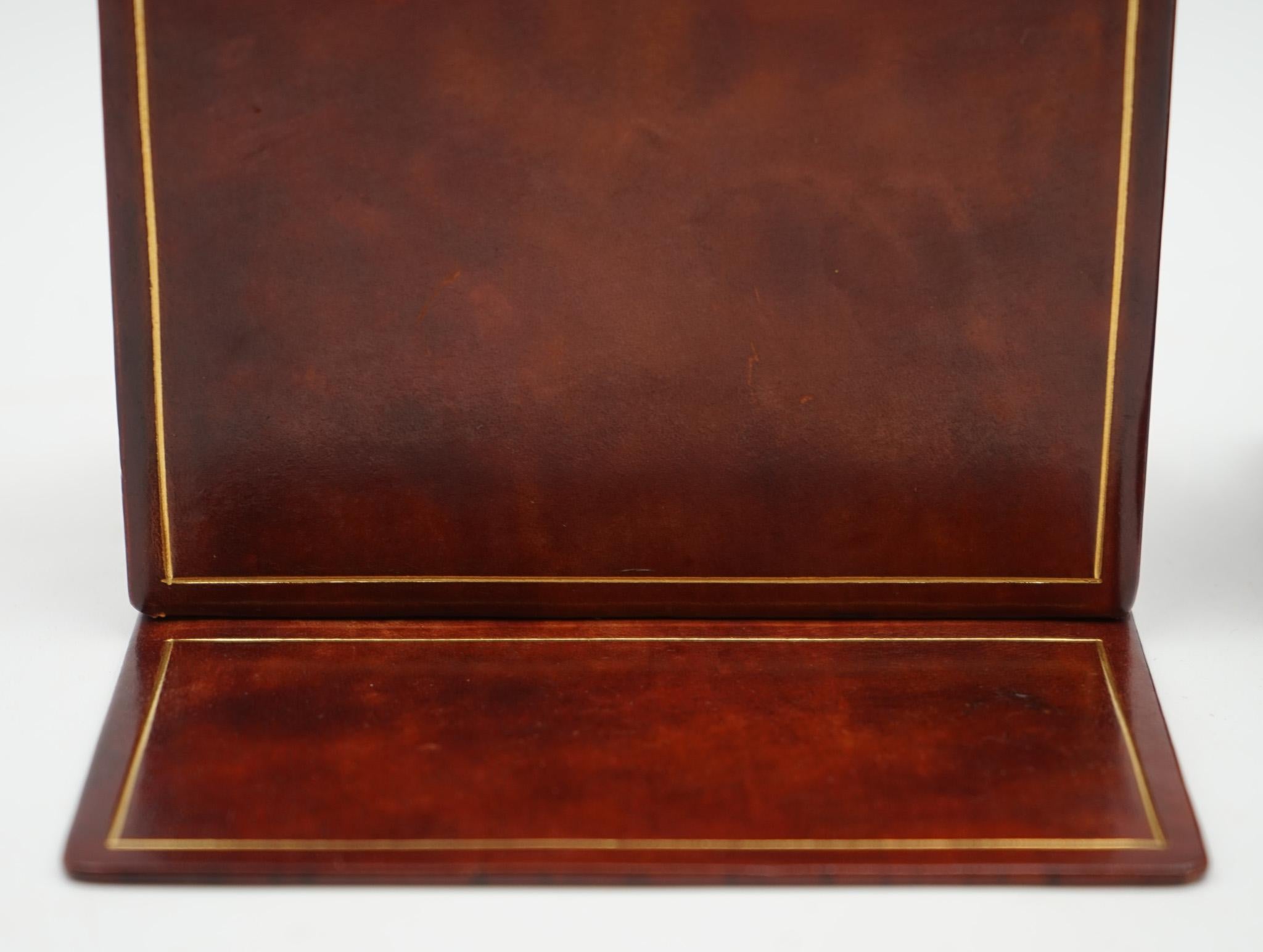 XX secolo RARA COPPIA DI FILIERA IN PELLE DI Asprey London in vendita