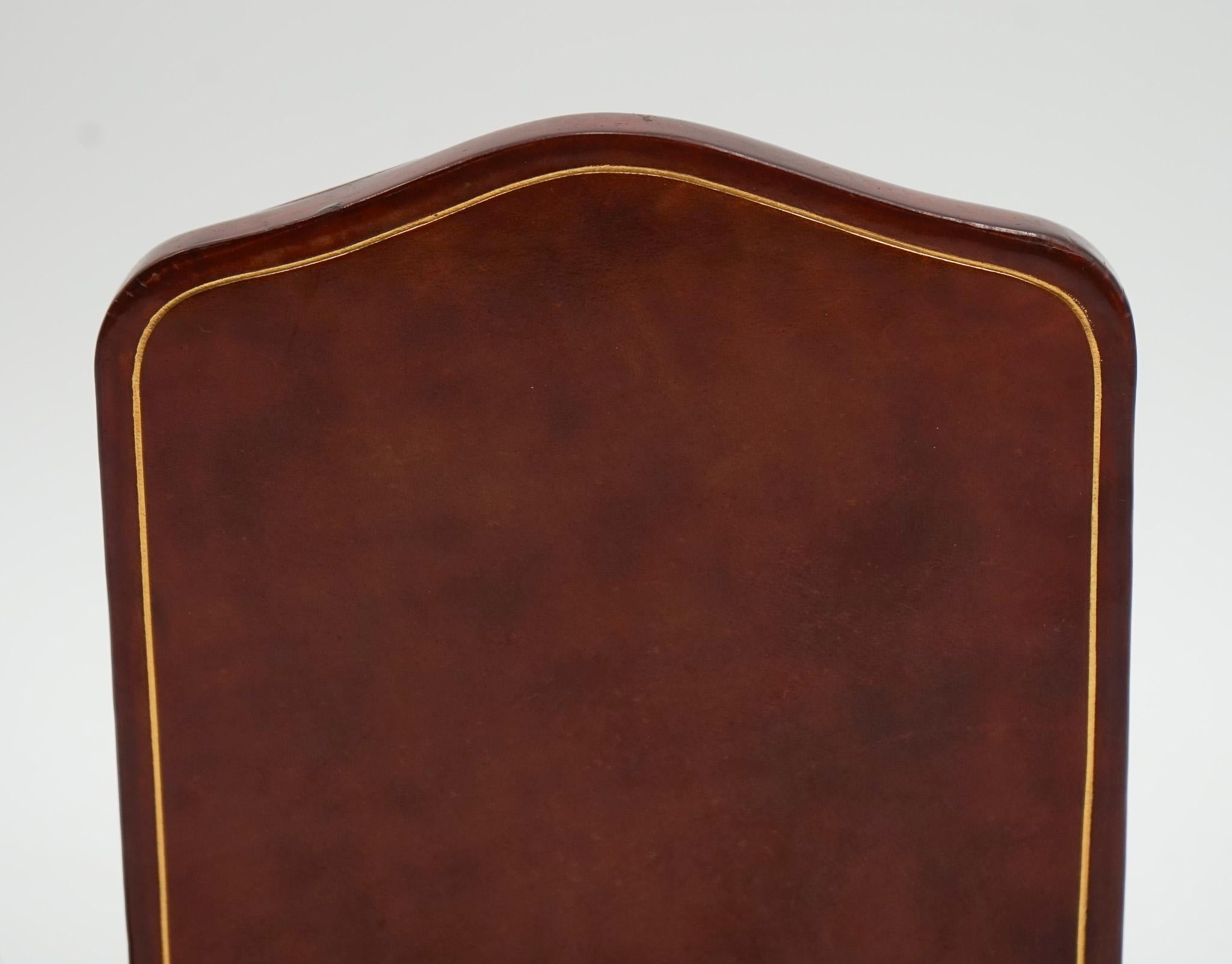 Pelle RARA COPPIA DI FILIERA IN PELLE DI Asprey London in vendita