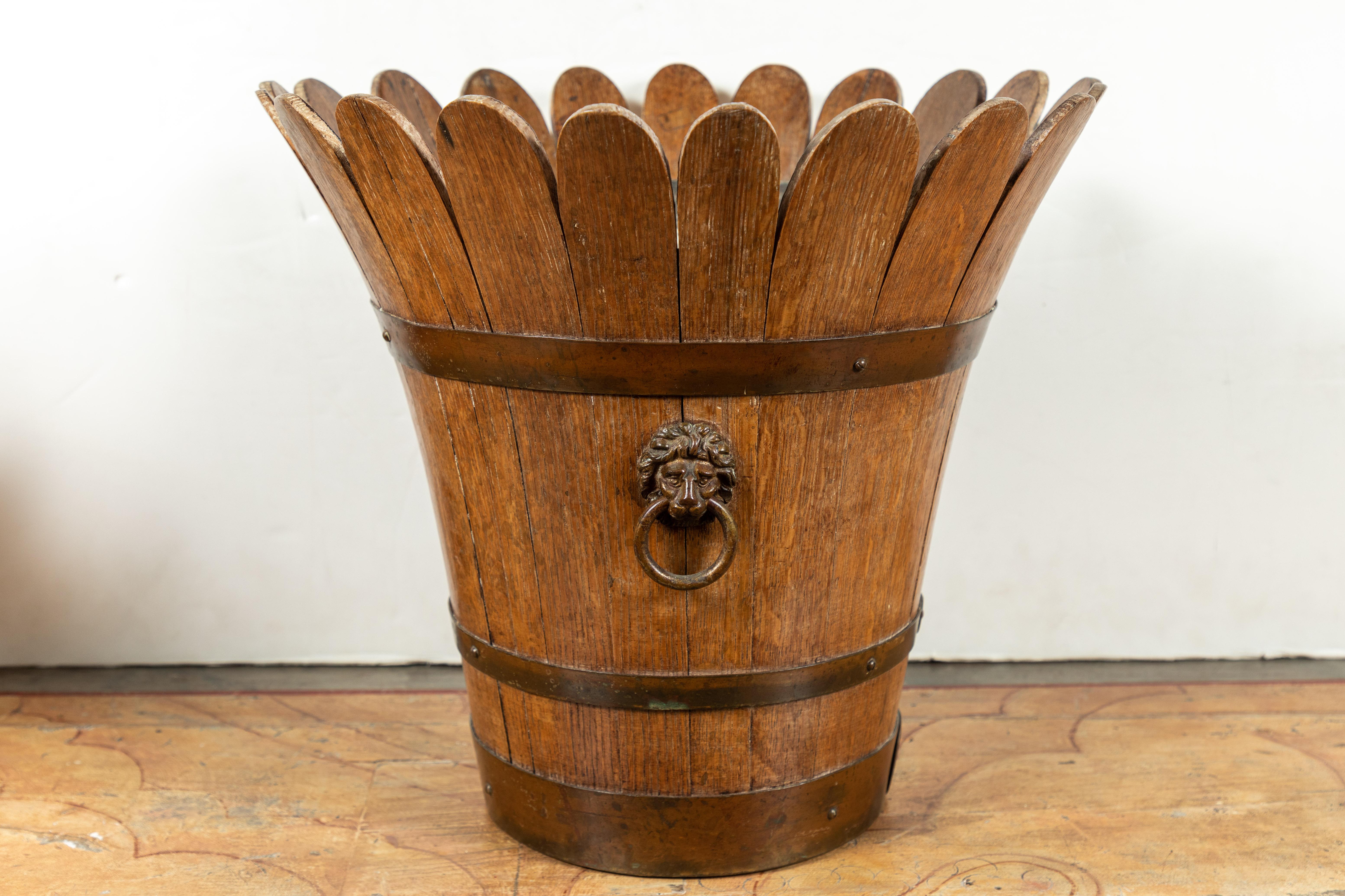 Hand-Carved Rare Pair of Antique English Planters For Sale