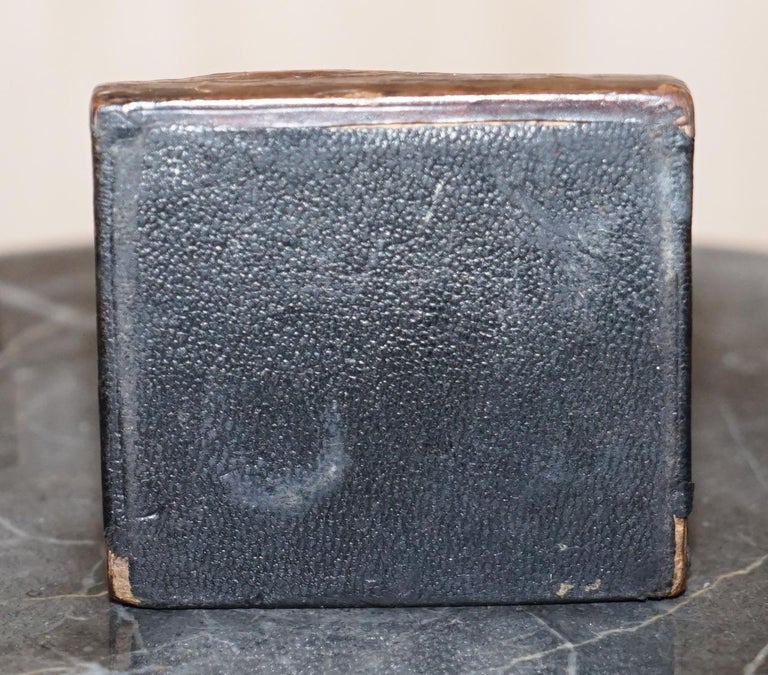 Rare Pair of Antique Japanese Samurai Leather Bookends Decorative Asprey London For Sale 4