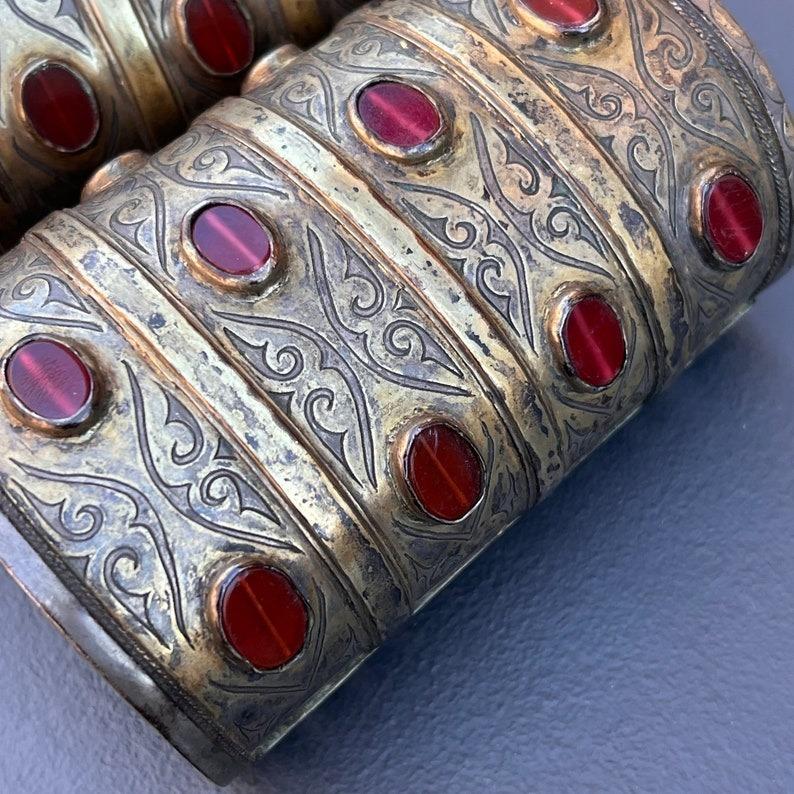 Rare Pair of Antique Turkoman Cuff Bracelets For Sale 4