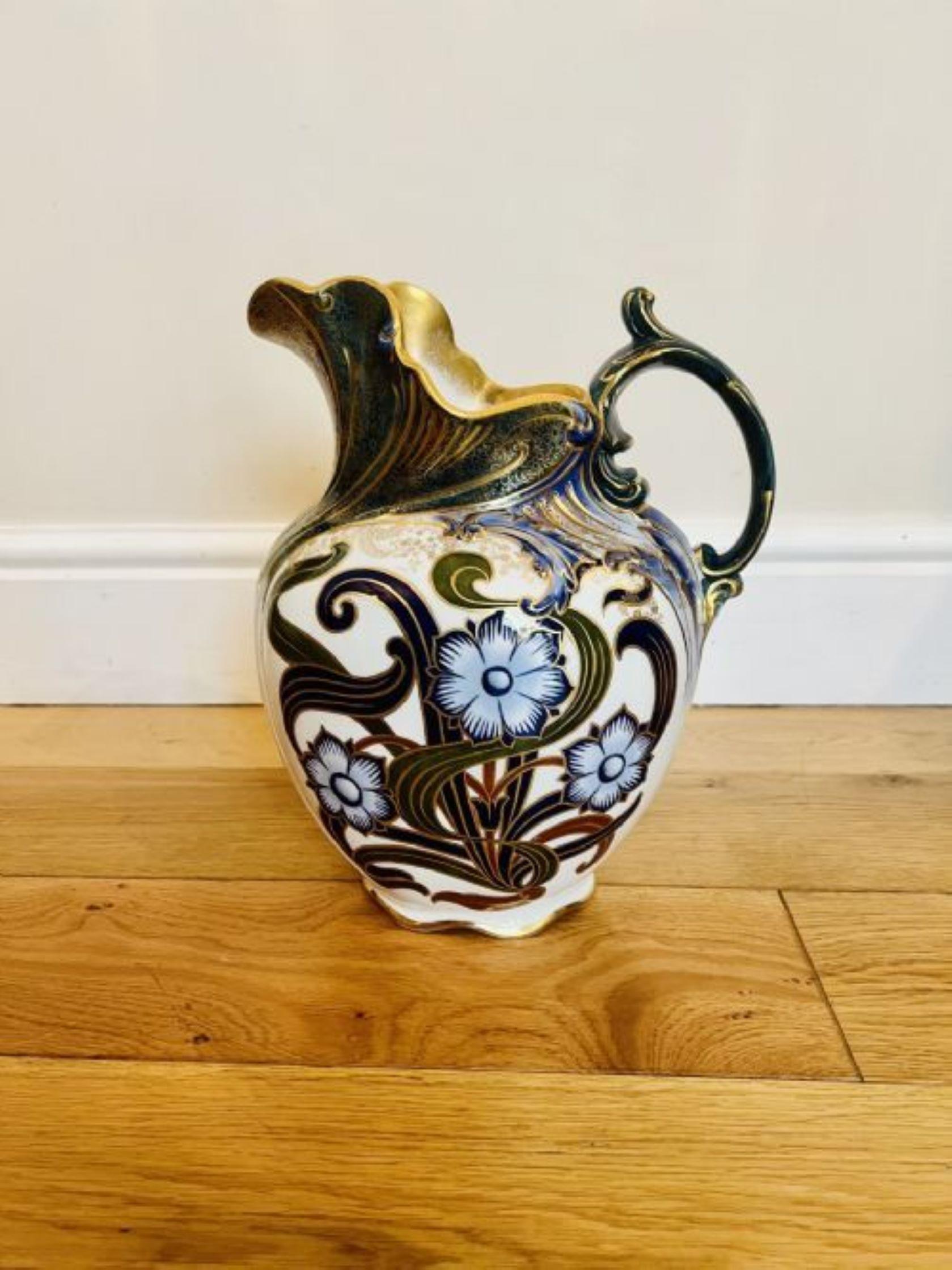 Rare pair of antique Victorian quality Doulton Burslem jug & bowl set For Sale 4