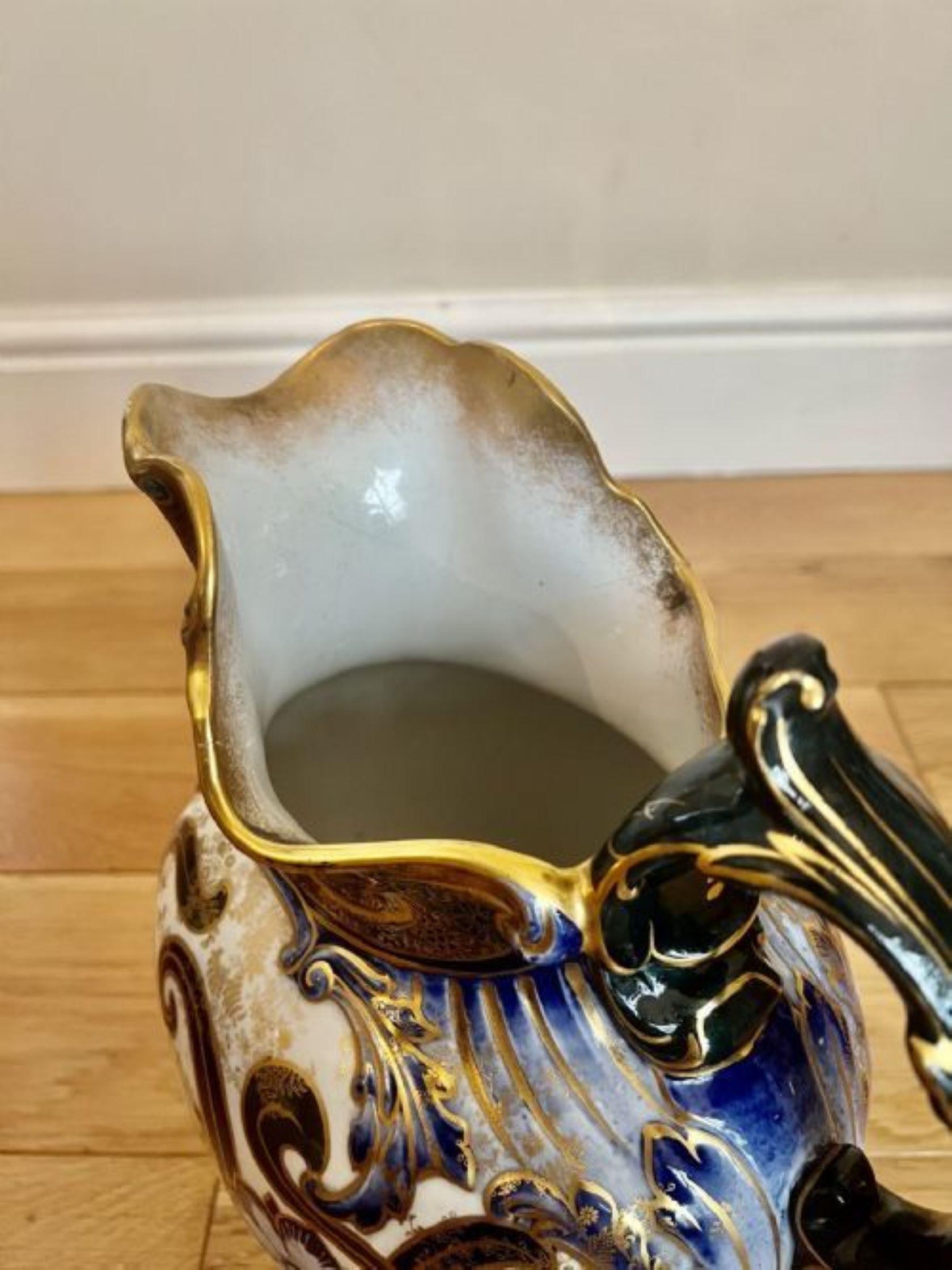 Rare pair of antique Victorian quality Doulton Burslem jug & bowl set For Sale 6