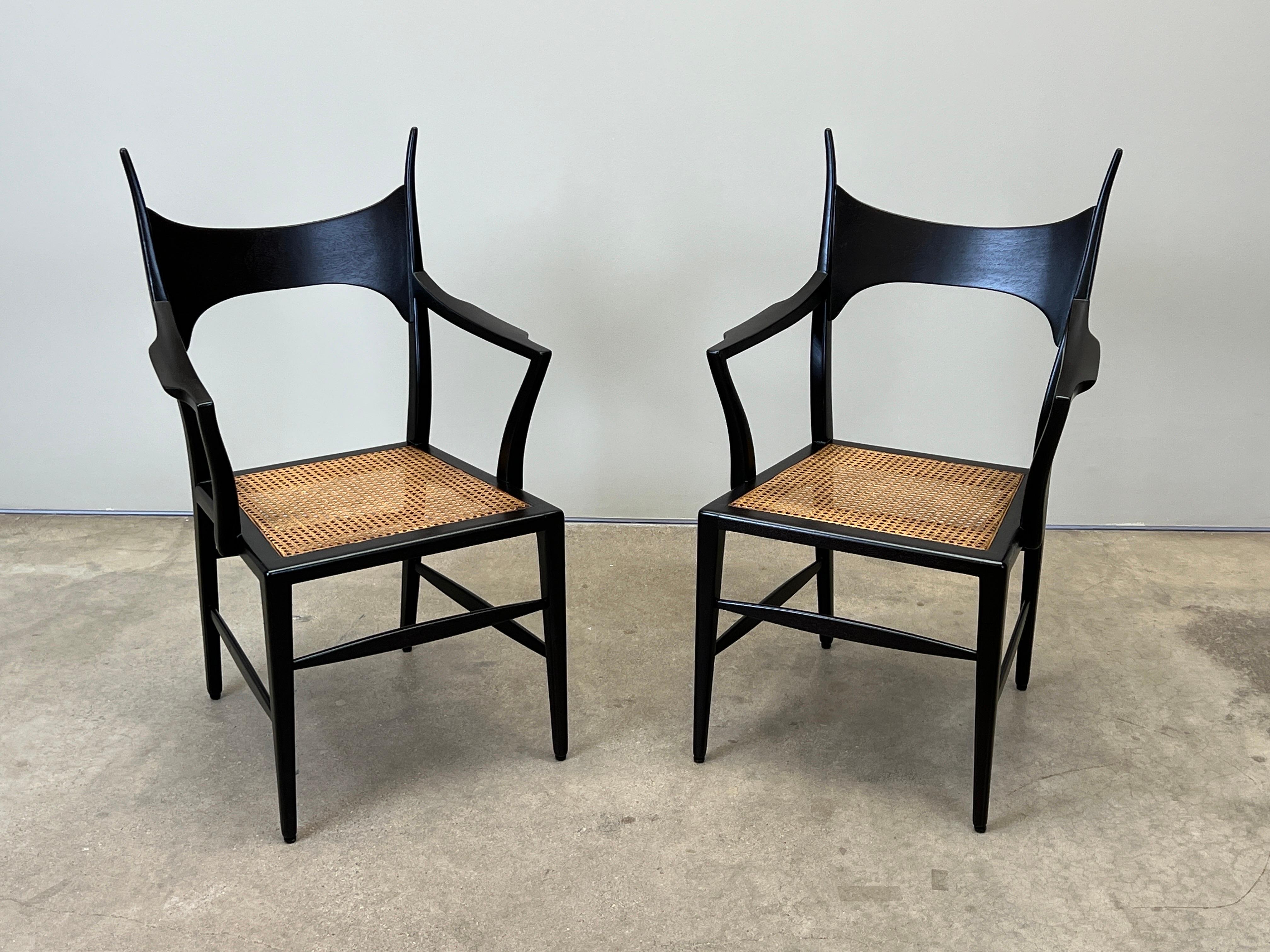 Paire rare de fauteuils en bois de cervidé par Edward Wormley pour Dunbar en vente 11