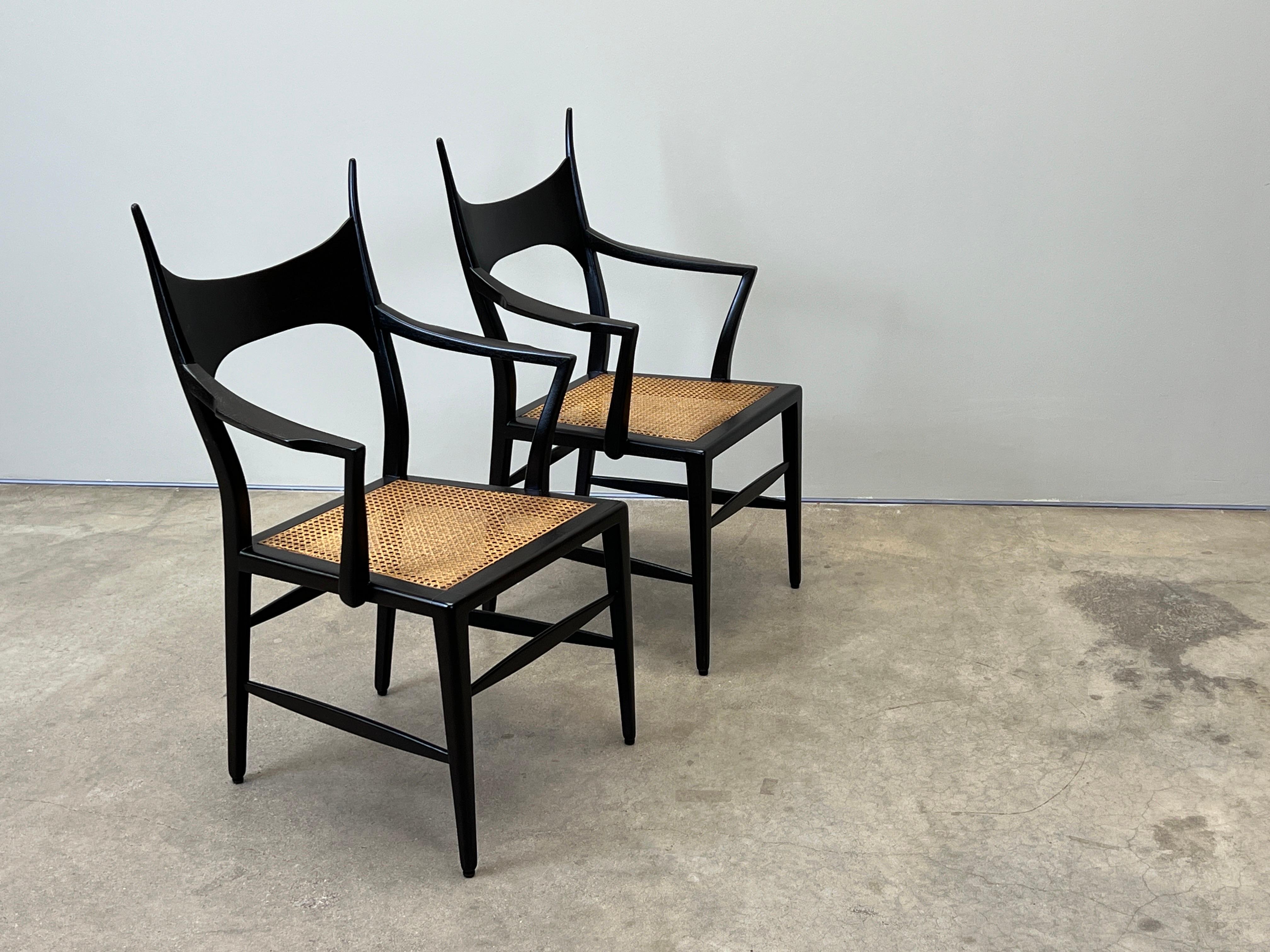 Paire rare de fauteuils en bois de cervidé par Edward Wormley pour Dunbar en vente 3