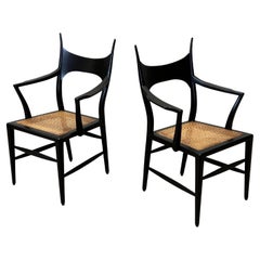 Paire rare de fauteuils en bois de cervidé par Edward Wormley pour Dunbar