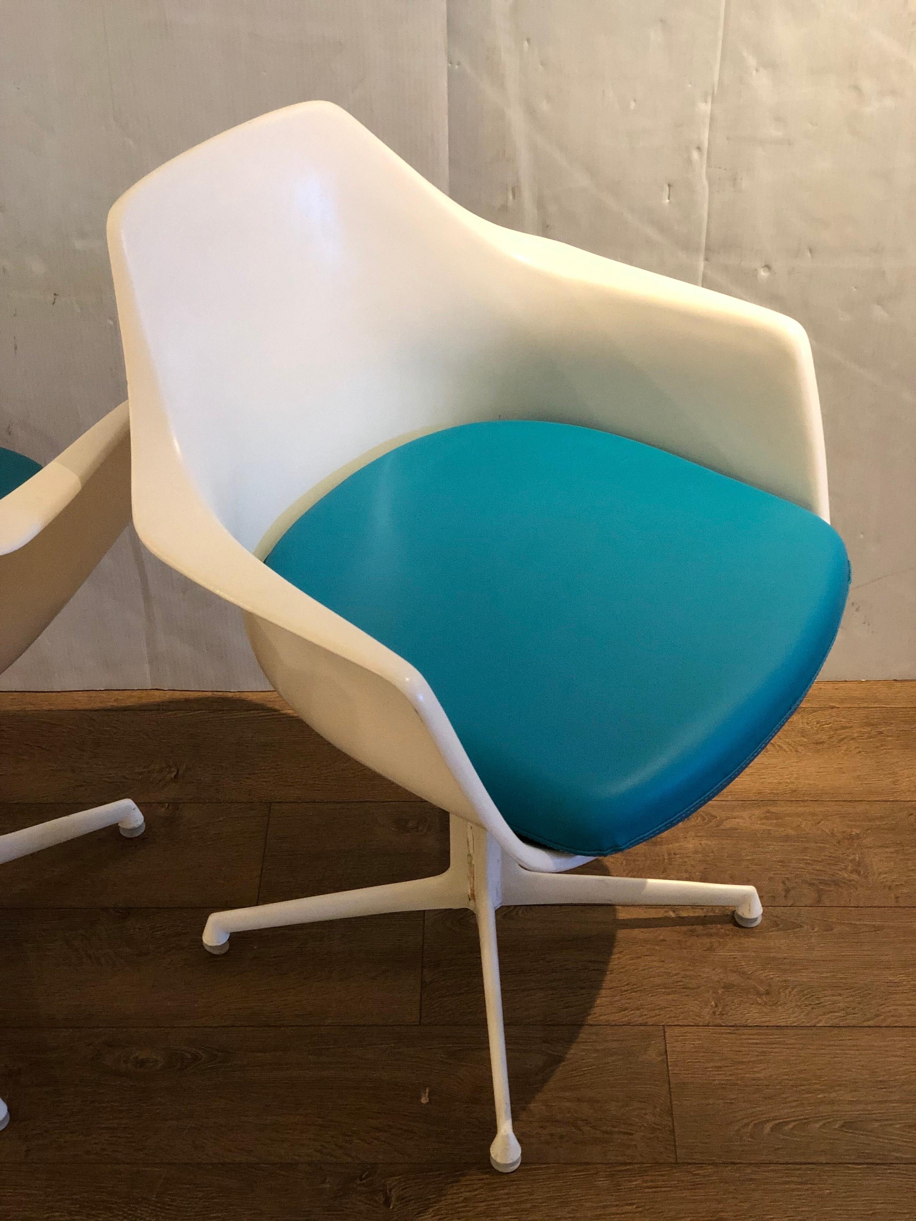 Rare Pair of Arm Swivel Chairs by Maurice Burke Space Age Era In Good Condition In San Diego, CA