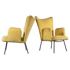 Rare Pair of Armchairs by designer Carlo Hauner in metal structure - Brazil 1955
