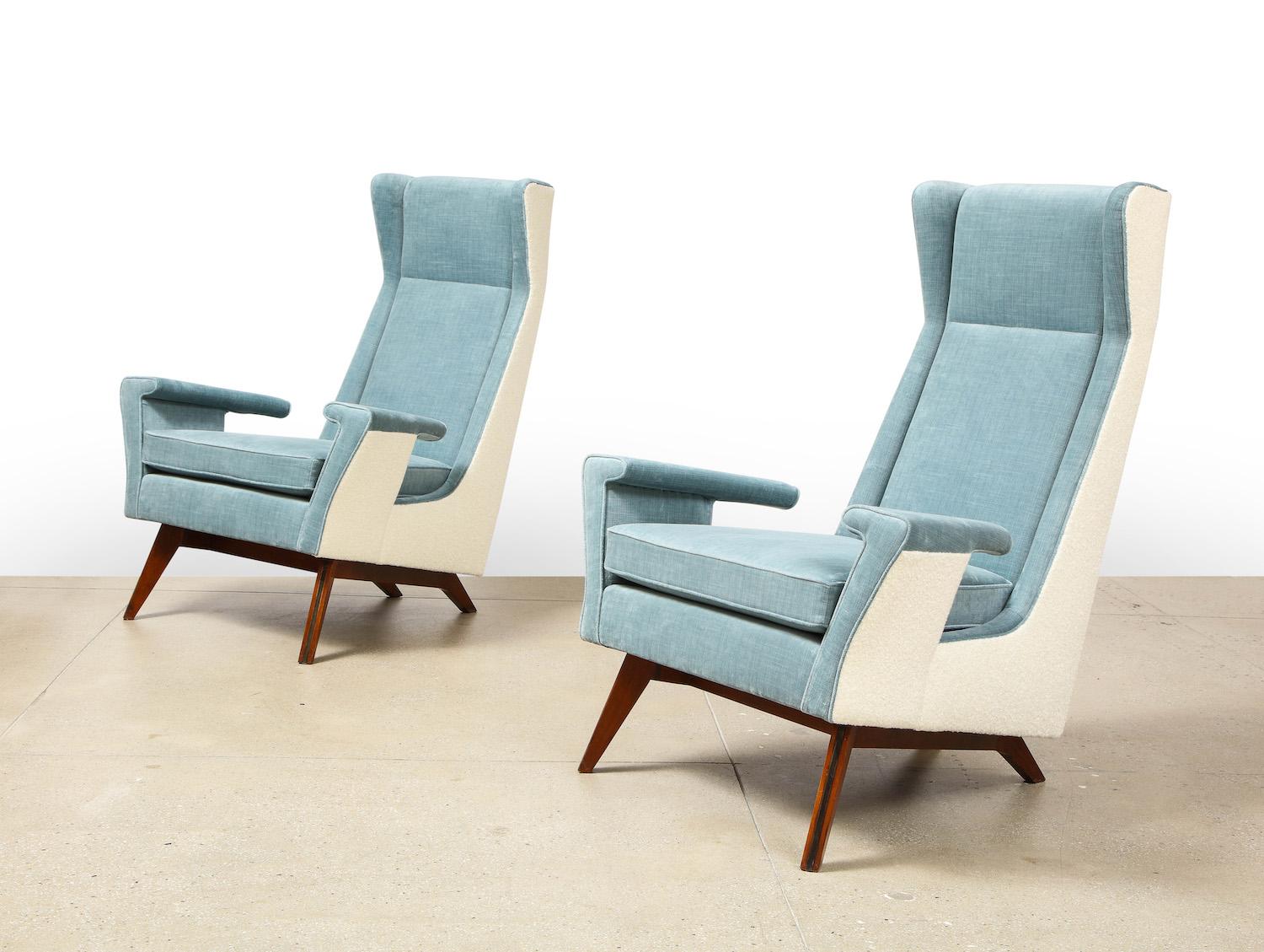 Mid-Century Modern Rare Pair of Armchairs by Gino Levi-Montalcini For Sale