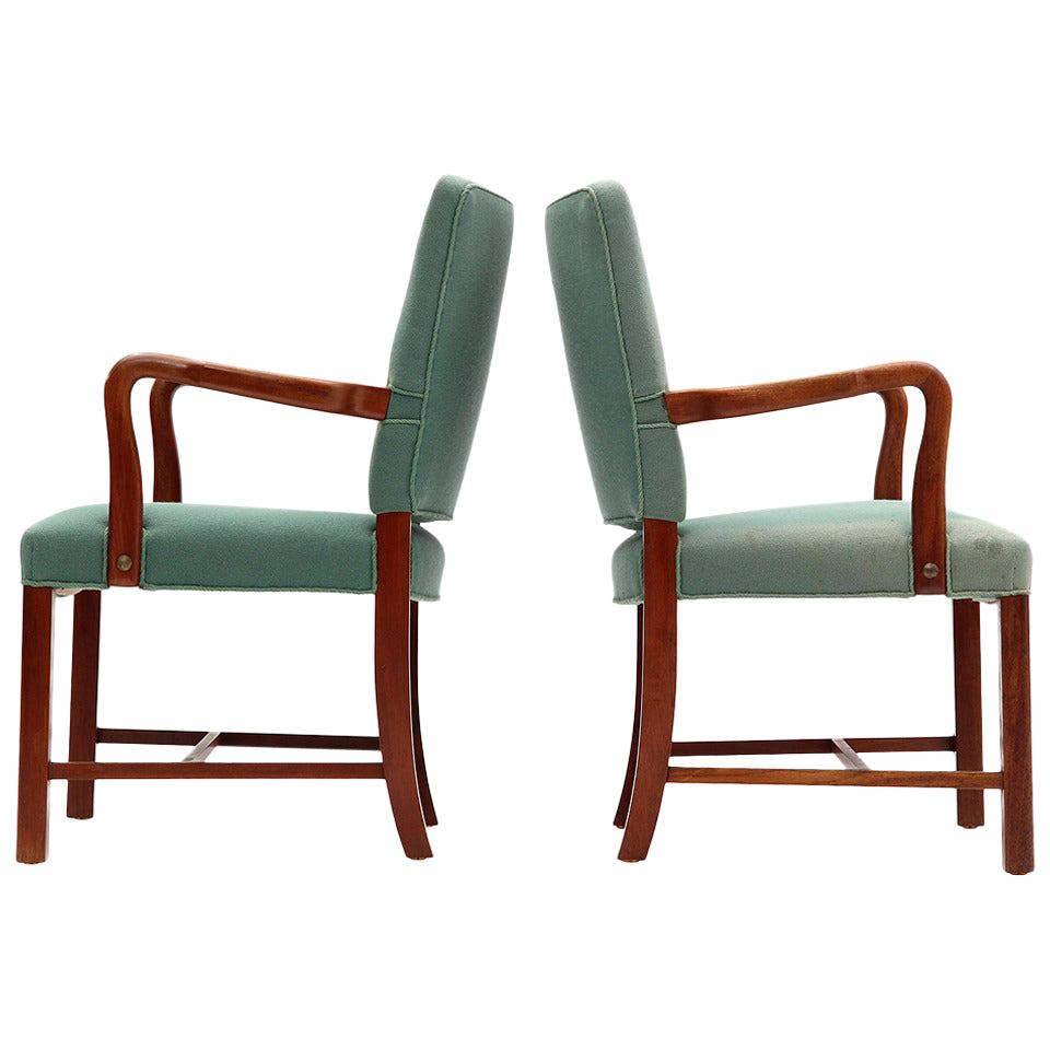 Rare Pair of Armchairs by Hvidt & Mølgaard-Nielsen For Sale