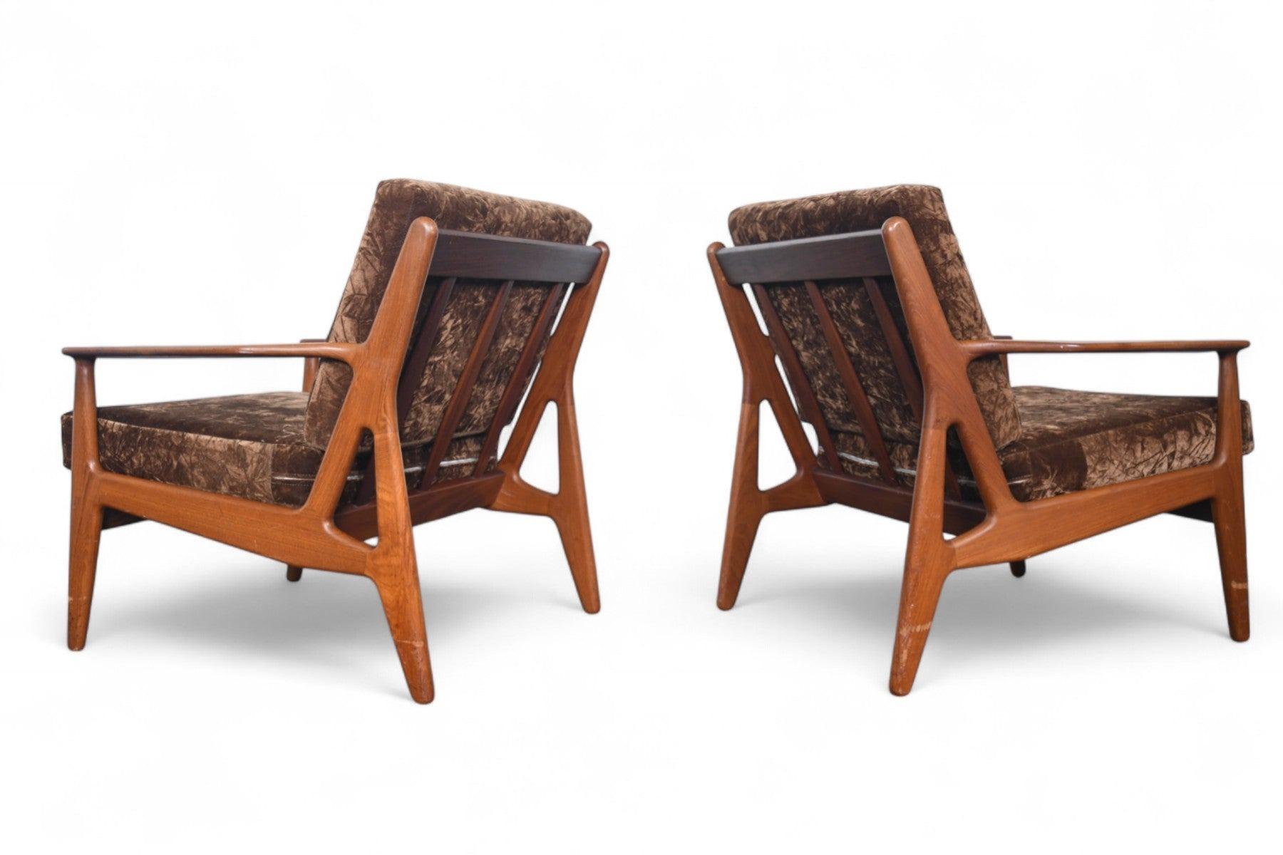 Rare Pair of Arne Vodder for Vamo Lounge Chairs in Teak For Sale 6