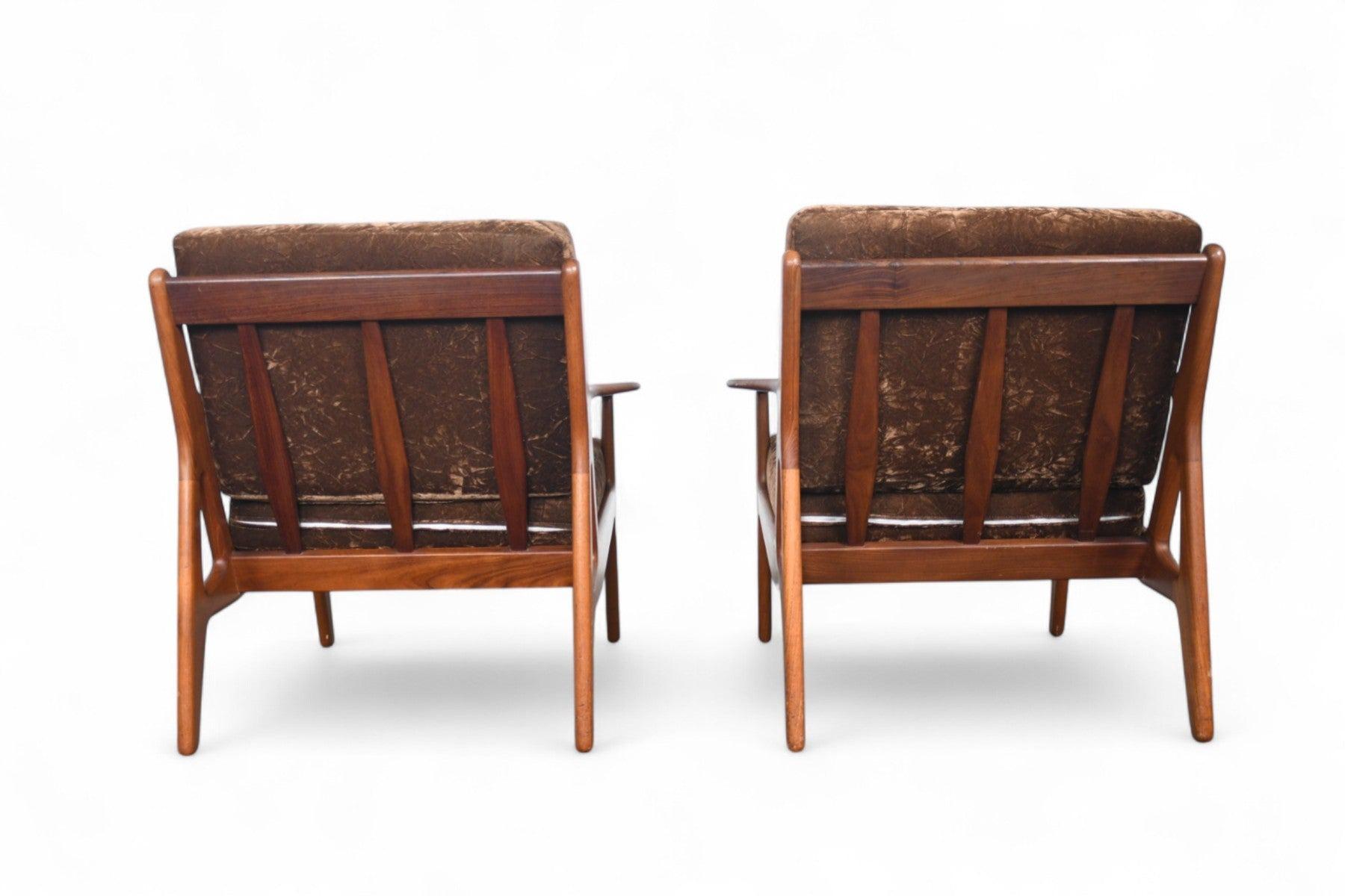 Rare Pair of Arne Vodder for Vamo Lounge Chairs in Teak For Sale 8