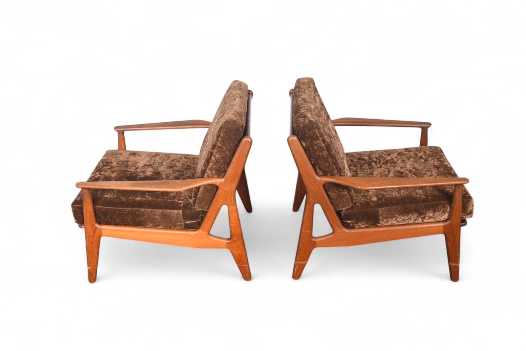Rare Pair of Arne Vodder for Vamo Lounge Chairs in Teak For Sale 3