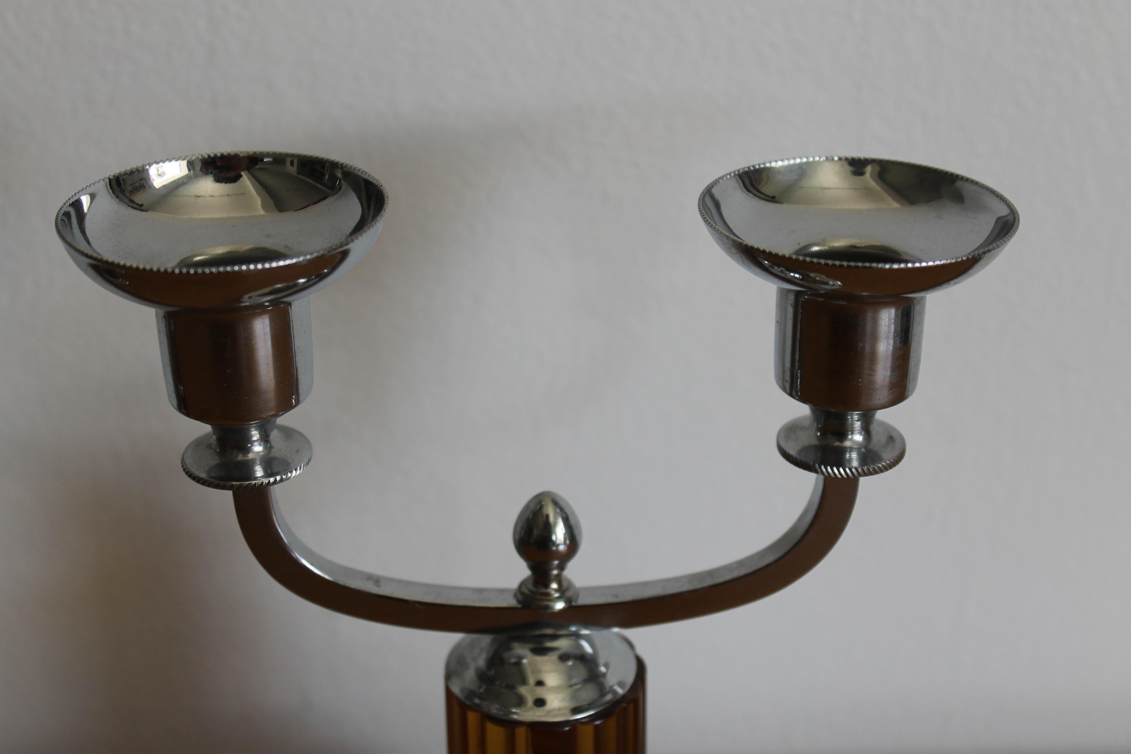 Rare Pair of Art Deco Bakelite Candlesticks In Good Condition In Palm Springs, CA