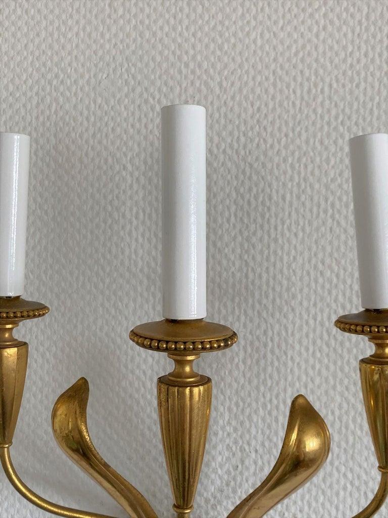 Raro par de apliques Art Decó de latón de Gaetano Sciolari, Italia, años 50 en venta 6