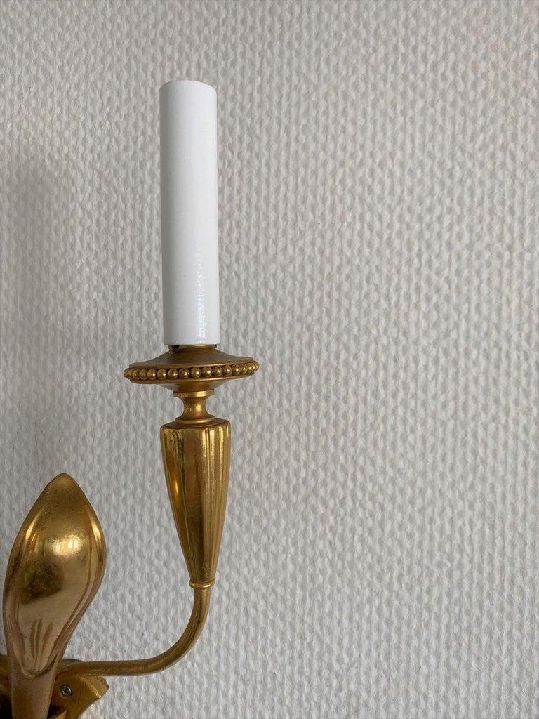 Raro par de apliques Art Decó de latón de Gaetano Sciolari, Italia, años 50 en venta 8