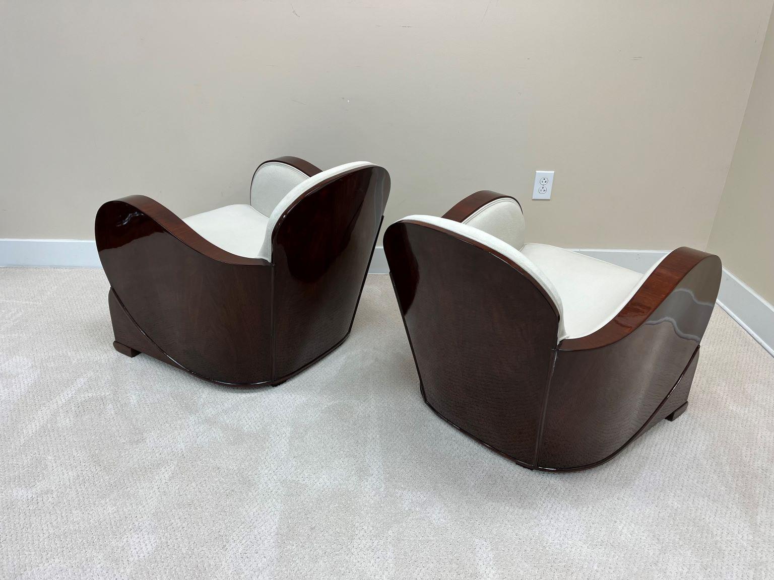 Rare Pair Of Art Deco Cloud Lounge Chairs Attributed to H&L Epstein C.1930 3