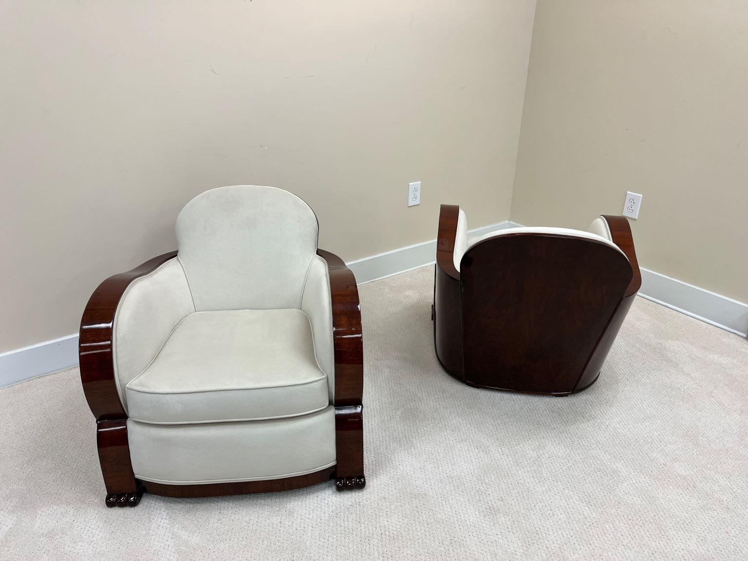 Rare Pair Of Art Deco Cloud Lounge Chairs Attributed to H&L Epstein C.1930 5