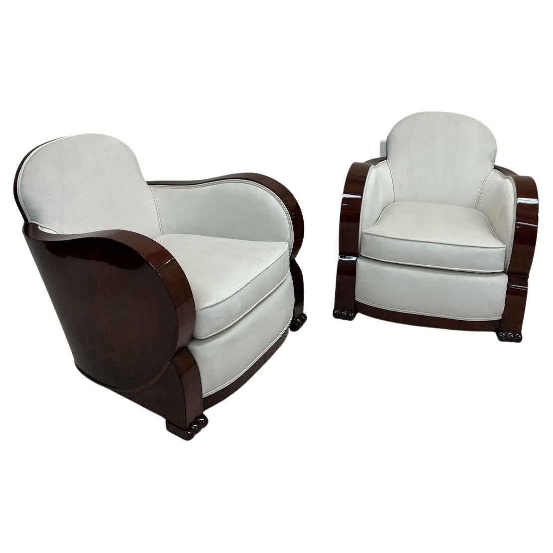 Rare Pair Of Art Deco Cloud Lounge Chairs Attributed to H&L Epstein C.1930 In Excellent Condition In Bernville, PA