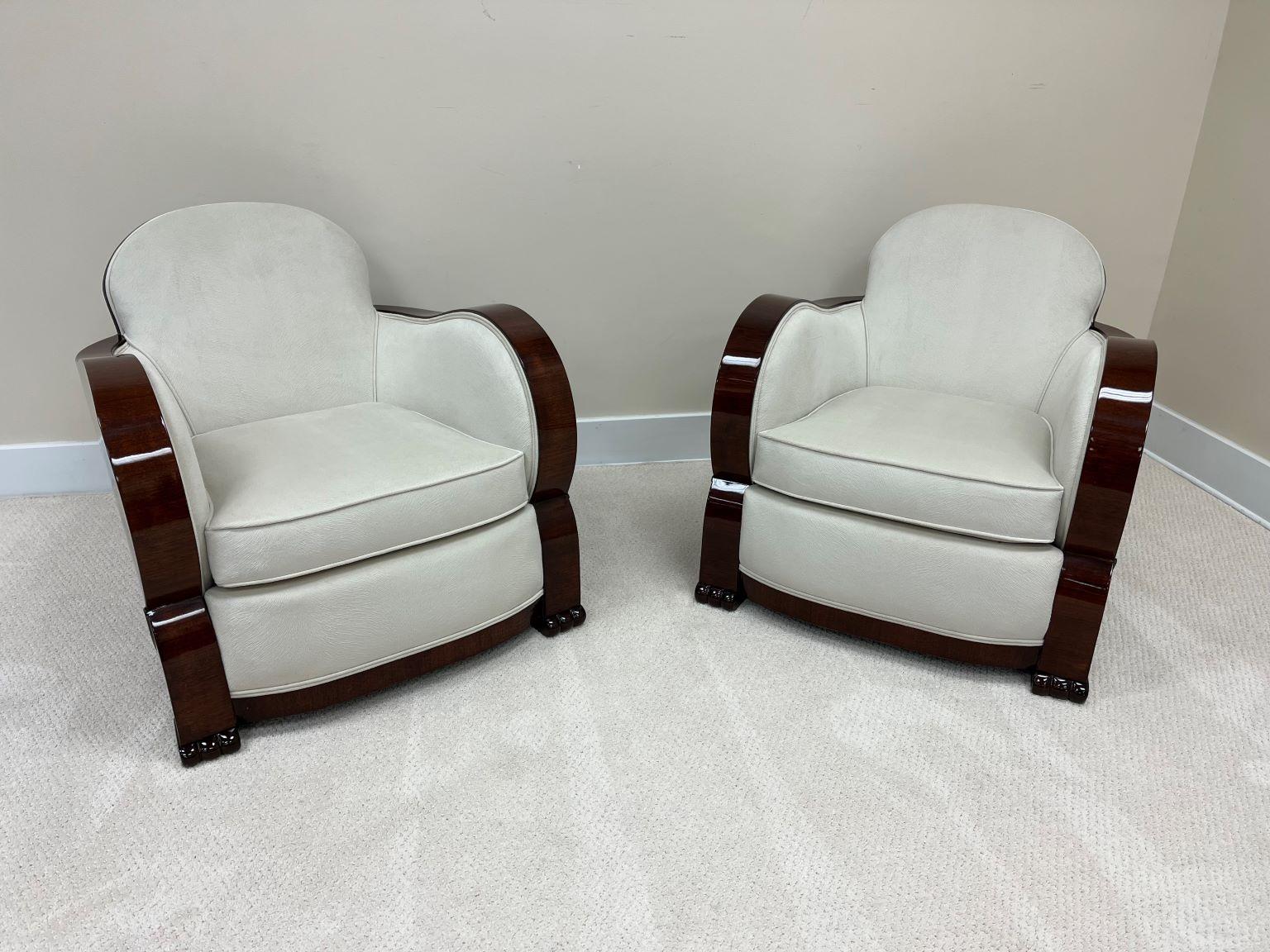 Mid-20th Century Rare Pair Of Art Deco Cloud Lounge Chairs Attributed to H&L Epstein C.1930
