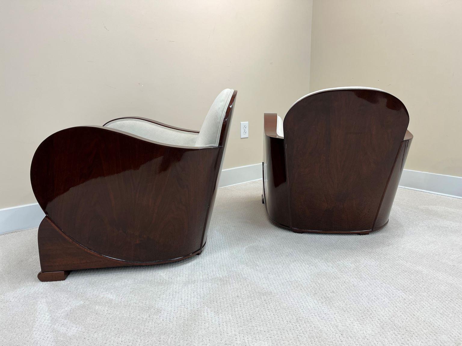Rare Pair Of Art Deco Cloud Lounge Chairs Attributed to H&L Epstein C.1930 2