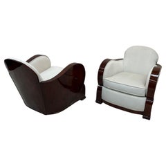 Rare Pair Of Art Deco Cloud Lounge Chairs Attributed to H&L Epstein C.1930
